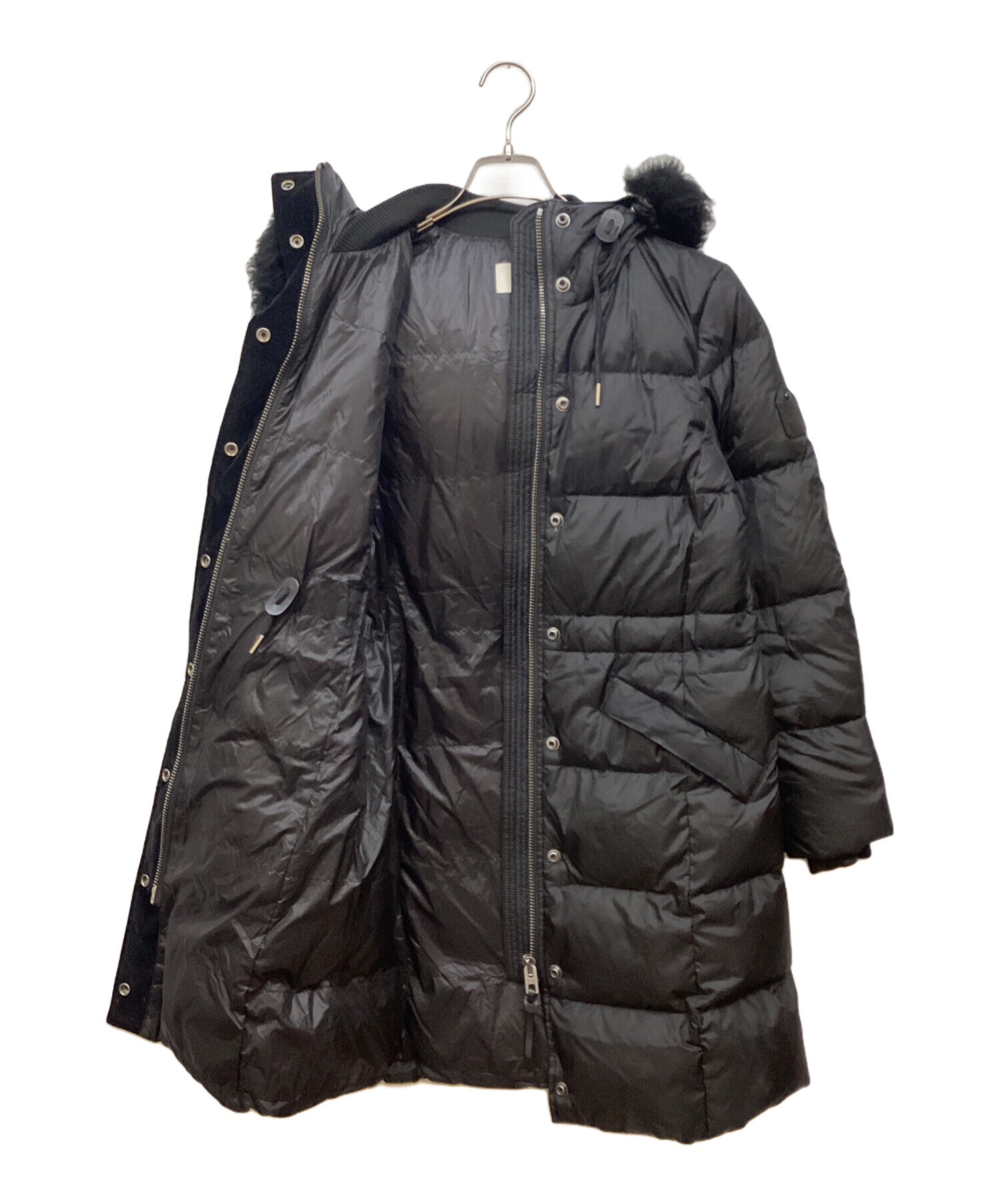 中古・古着通販】COACH (コーチ) 羊毛ファーダウンコート ブラック