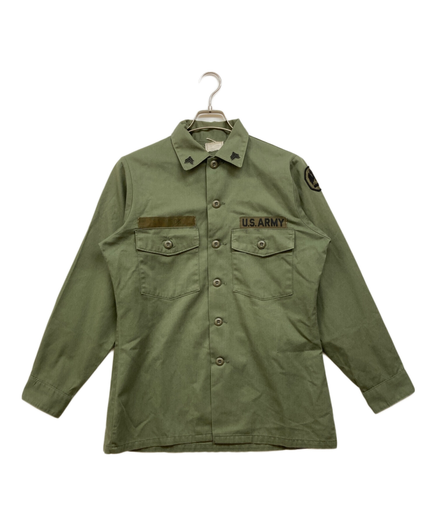 MILITARY ミリタリー カジュアルシャツ XL カーキ 【古着】【中古】【送料無料】 中古・古着通販】US ARMY (ユーエスアーミー) ミリタリーシャツ カーキ
