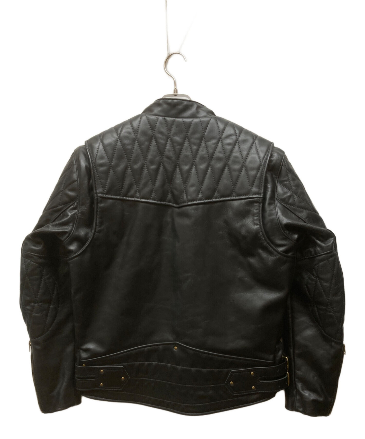 VANSON バンソン ダブルライダースジャケット 黒 ブラック 38 中古・古着通販】VANSON (バンソン) ダブルライダースジャケット