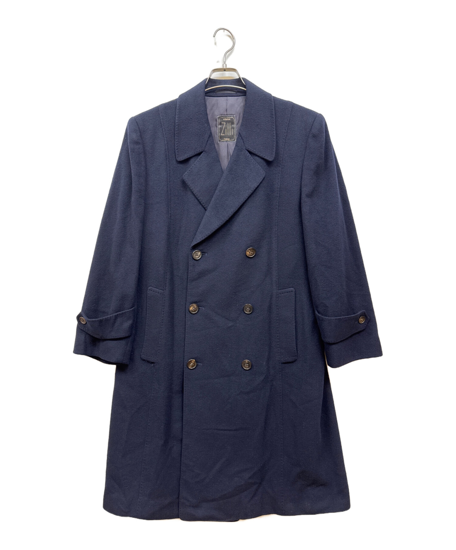 中古・古着通販】Zilli (ジリー) カシミヤダブルコート ネイビー