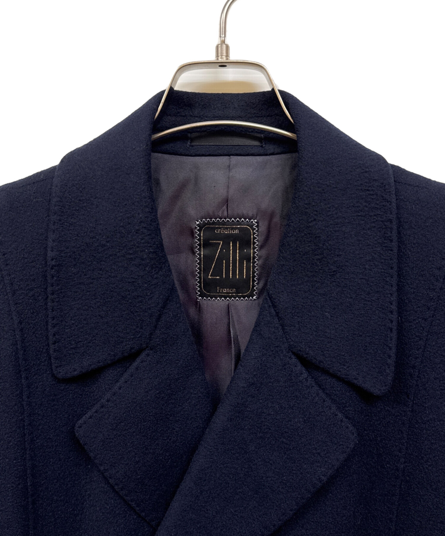 中古・古着通販】Zilli (ジリー) カシミヤダブルコート ネイビー