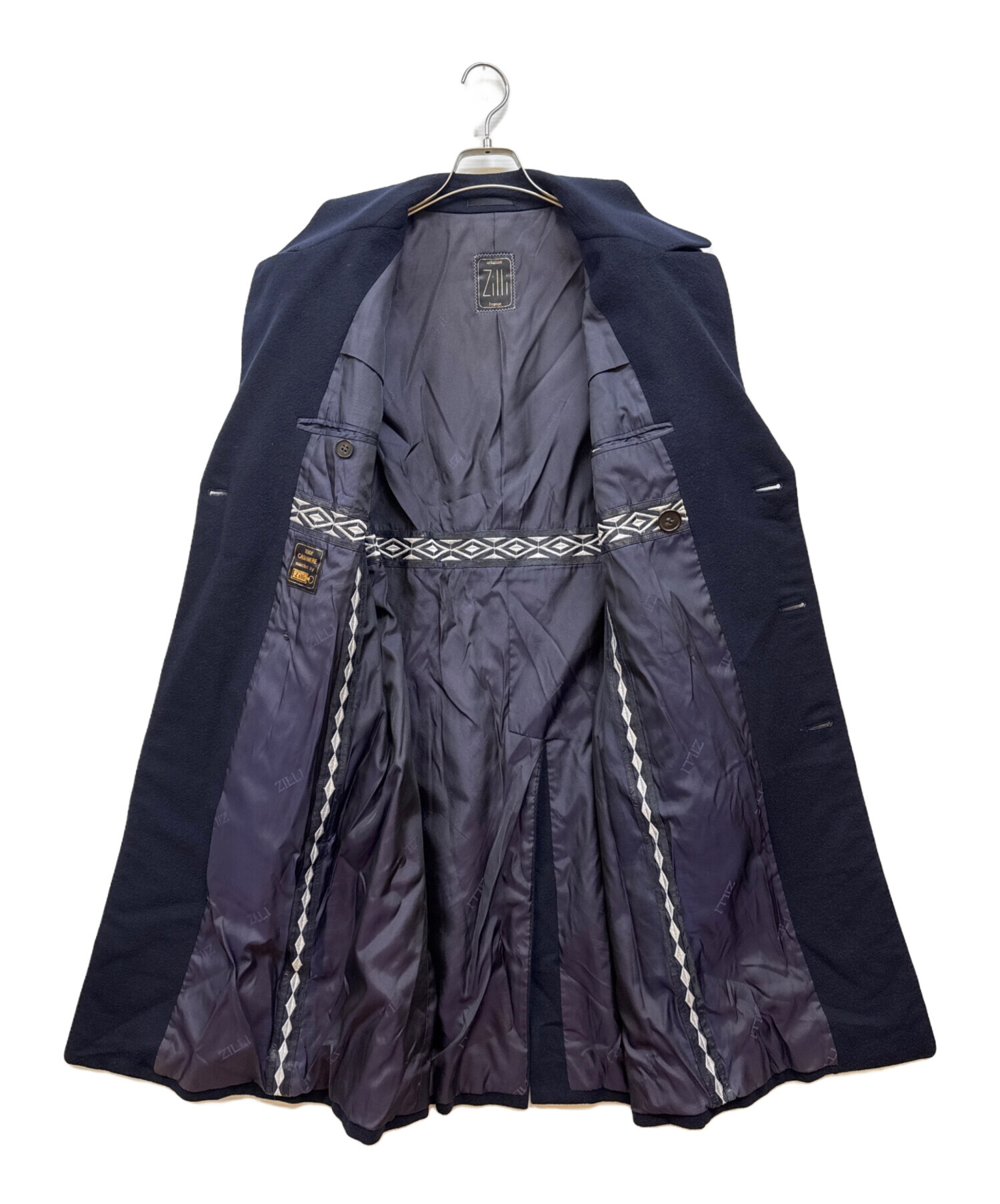 中古・古着通販】Zilli (ジリー) カシミヤダブルコート ネイビー