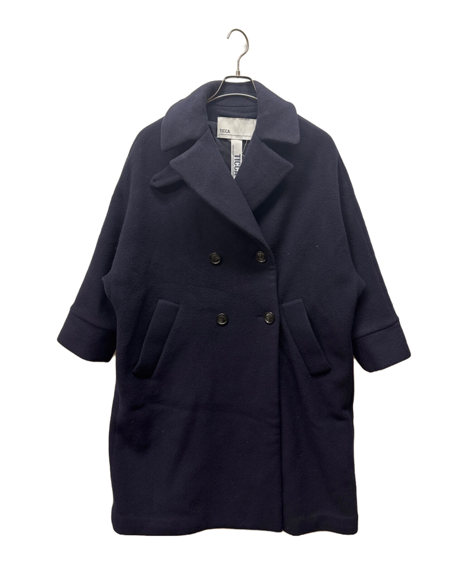 中古・古着通販】TICCA (ティッカ) ウール テントコート ネイビー