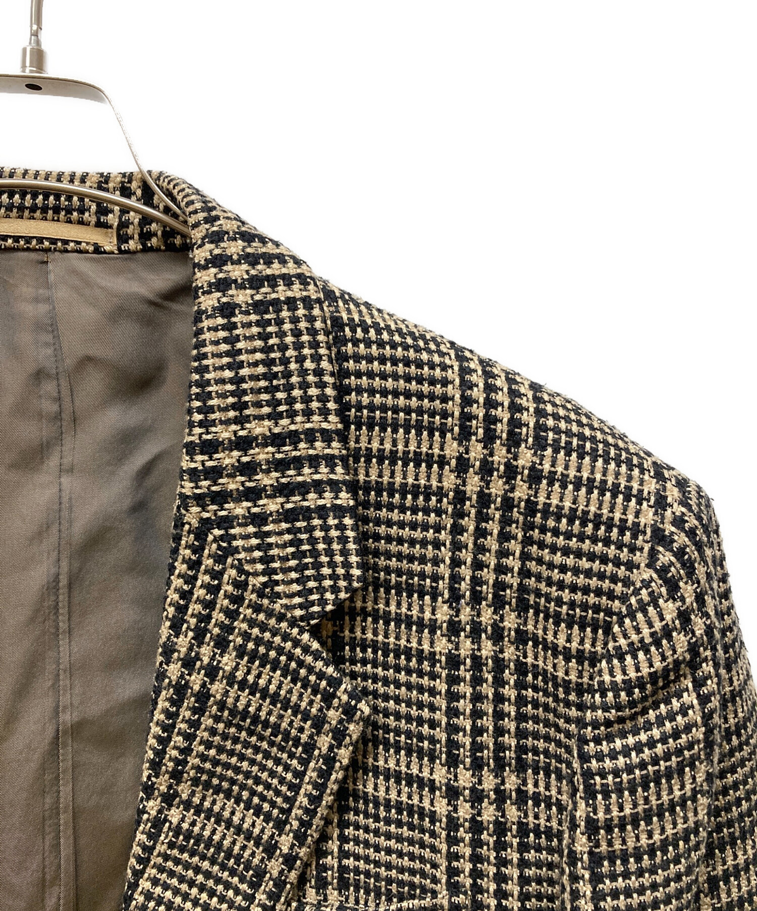 1988年　イッセイミヤケ　チェック柄　ボタンレス　ジャケット　ヴィンテージ 1988年 イッセイミヤケ チェック柄 ボタンレス ジャケット