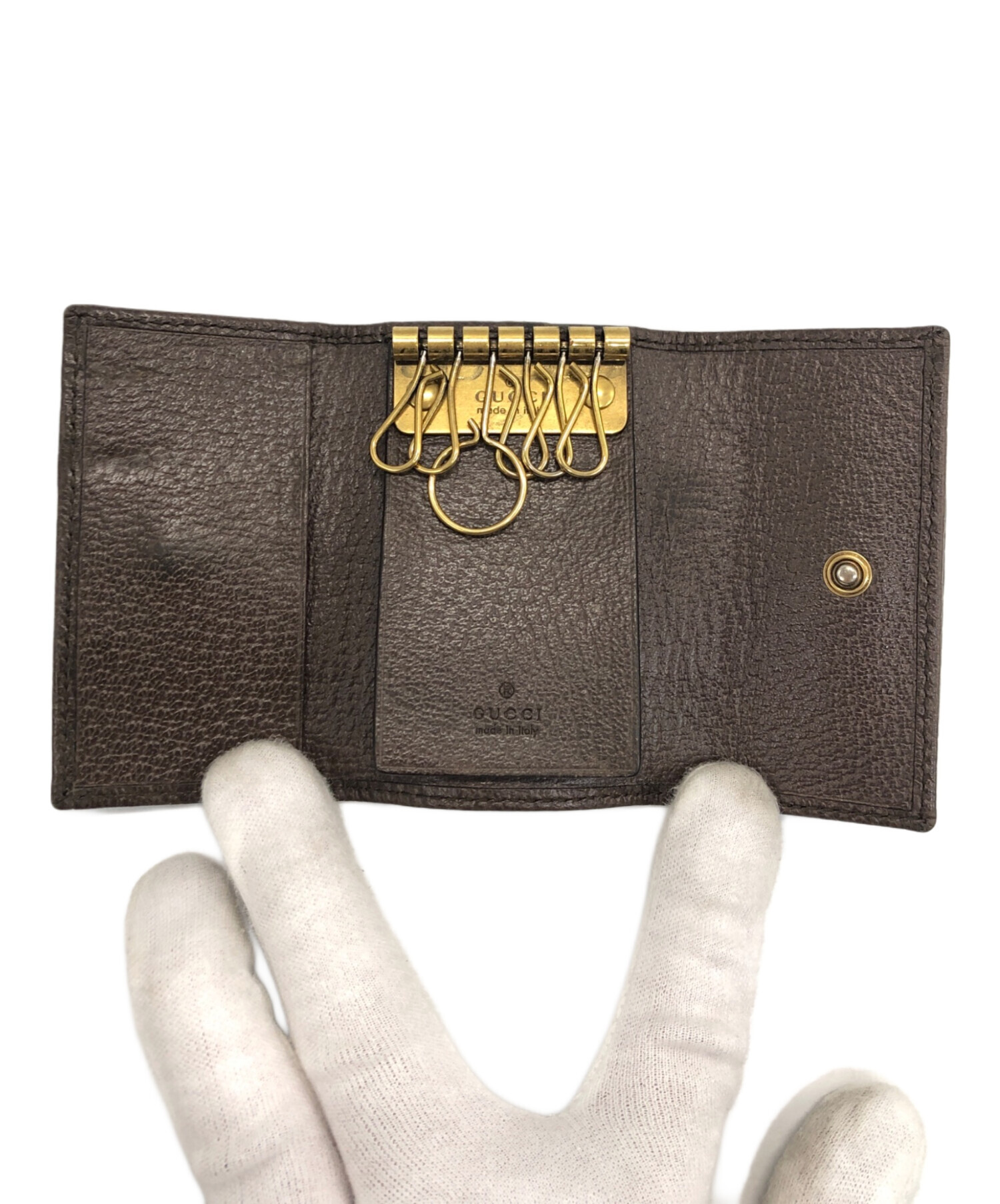 【美品】グッチ 6連 キーケース GGスプリーム マーモント シェリーライン 中古・古着通販】GUCCI (グッチ) GGスプリーム シェリーライン 6連キー