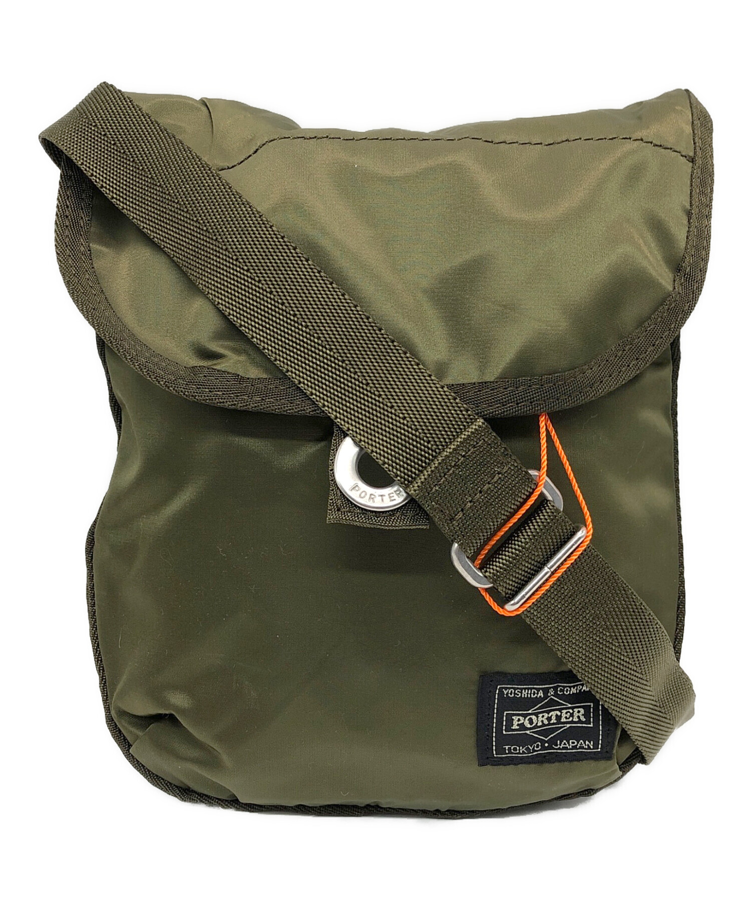 PORTER FRAME ショルダーバッグ オリーブ美品 中古・古着通販】PORTER (ポーター) FRAME ショルダーバッグ オリーブ