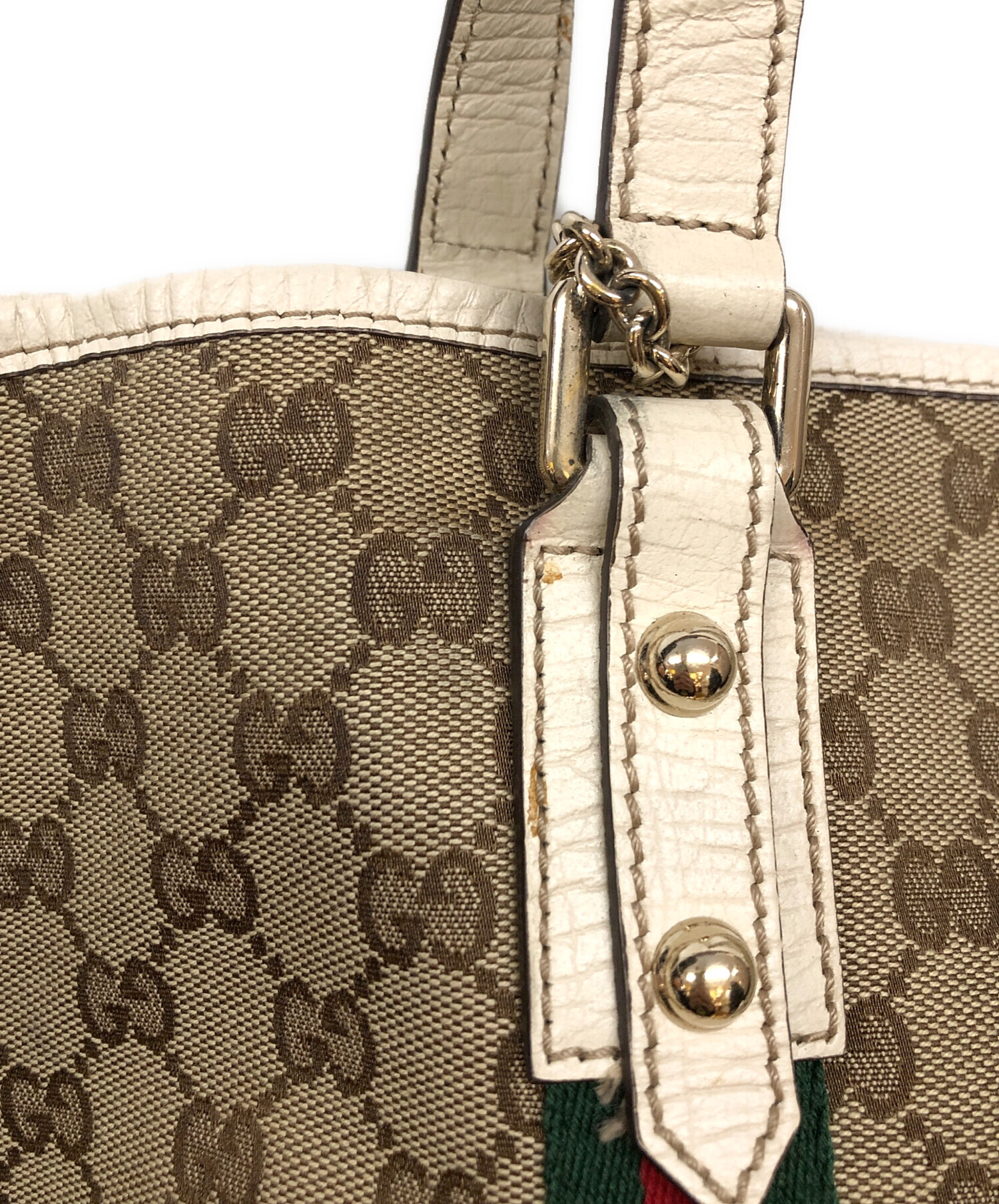 中古・古着通販】GUCCI (グッチ) シェリーライン GGキャンバス トート