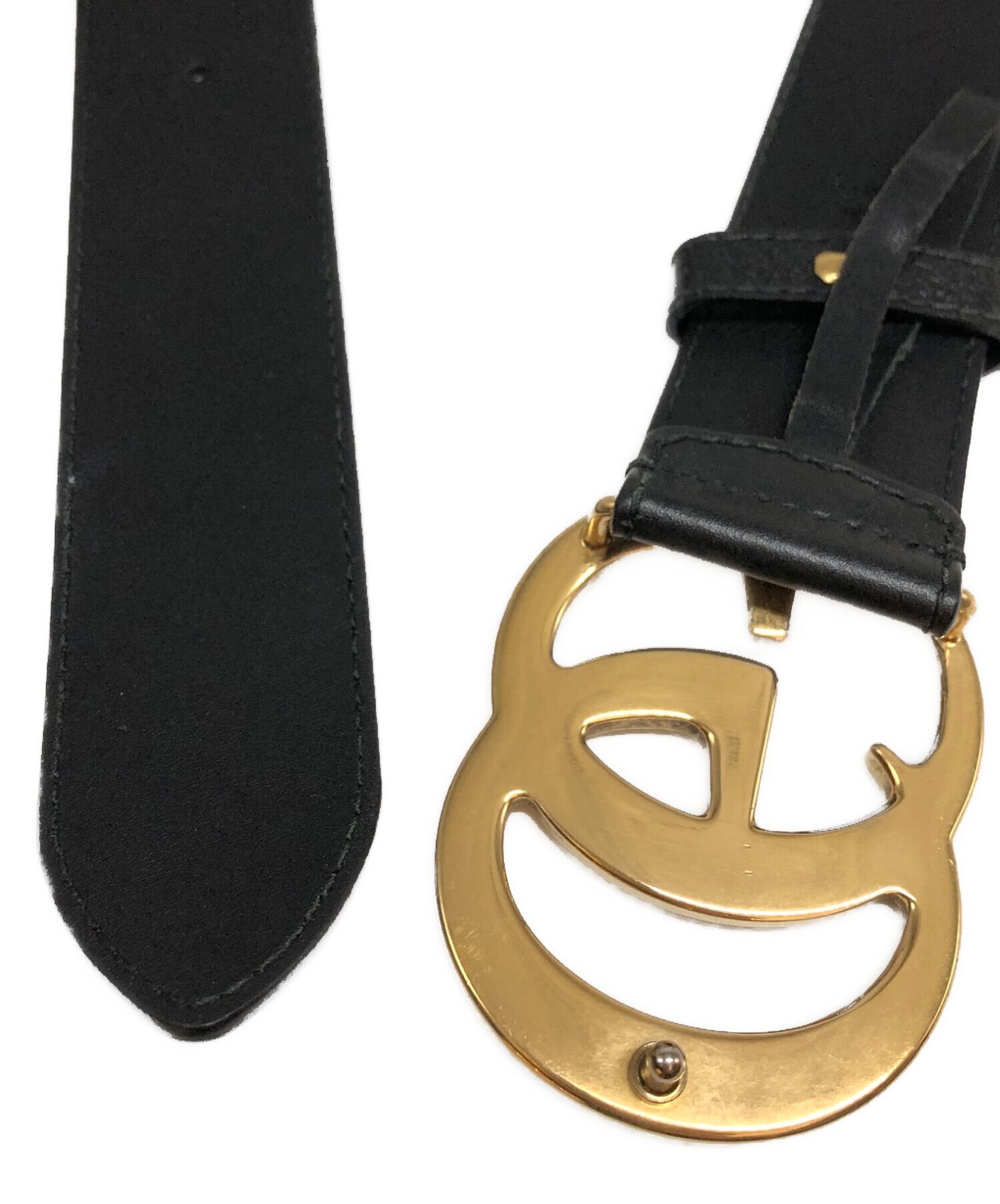 中古・古着通販】GUCCI (グッチ) GGロゴバックルベルト ゴールド