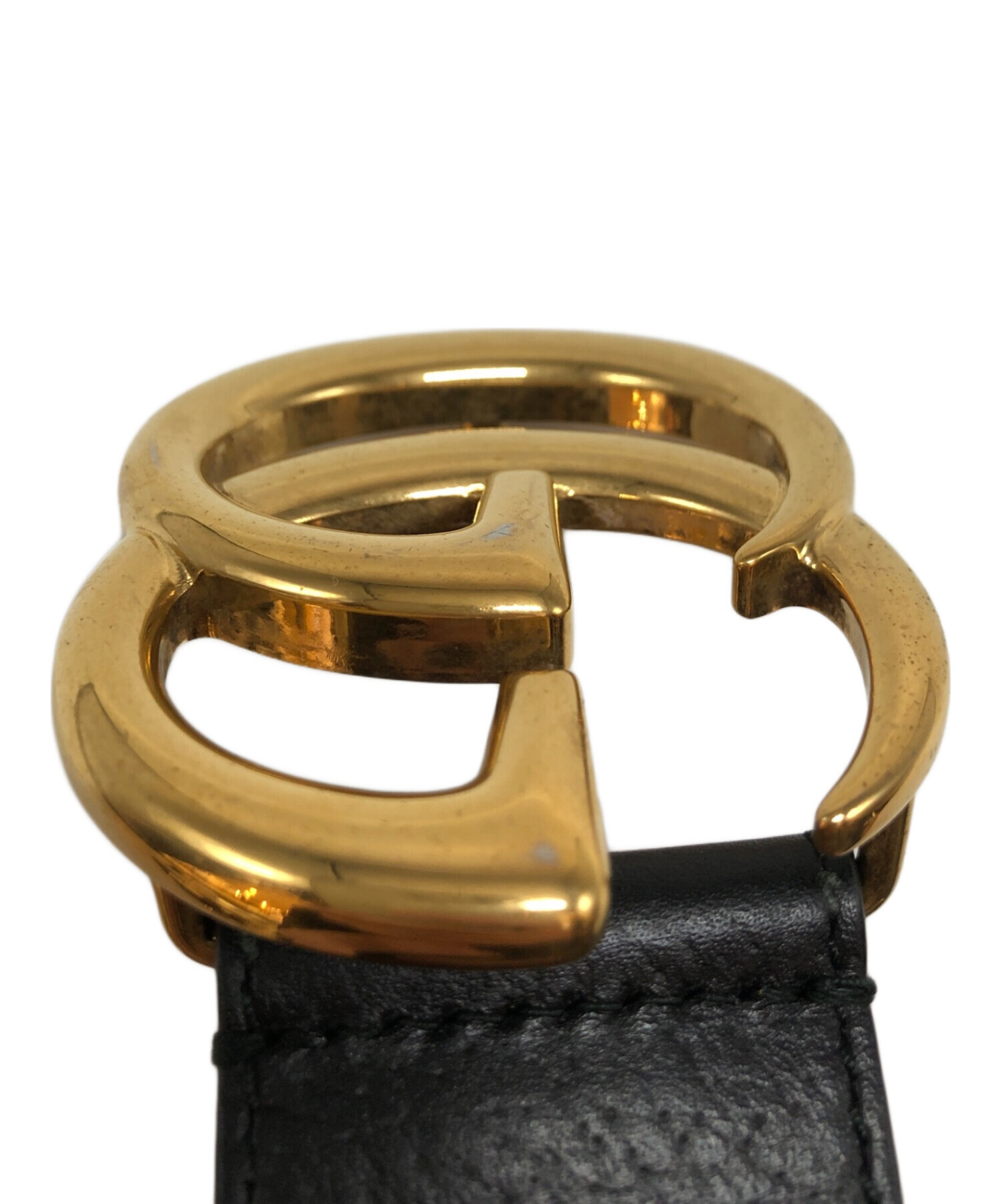 中古・古着通販】GUCCI (グッチ) GGロゴバックルベルト ゴールド