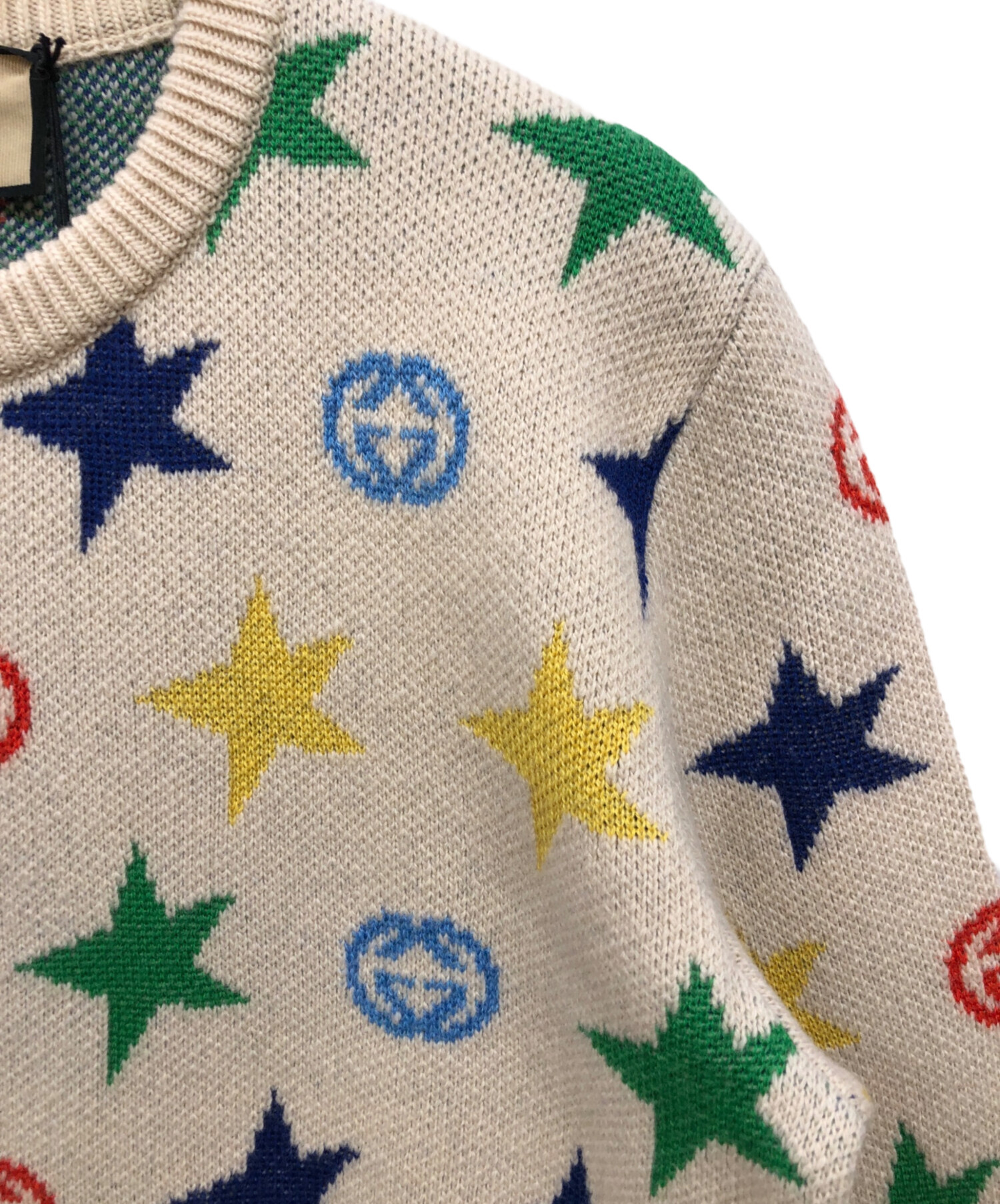 中古・古着通販】GUCCI (グッチ) Star Full Print Round Neck Wool