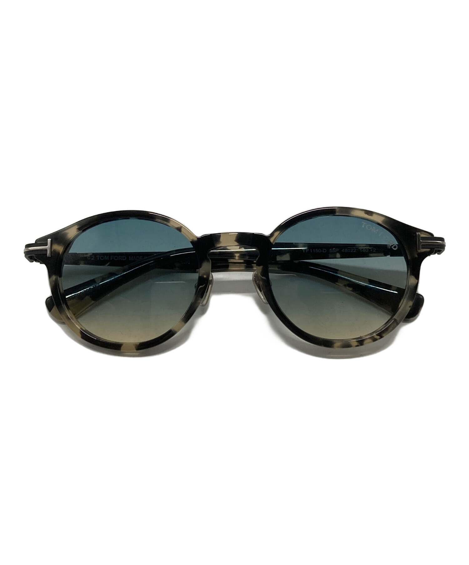 Tom Ford ラウンド型サングラス ブラック/ゴールド 中古・古着通販】TOM FORD (トムフォード) ラウンド型サングラス