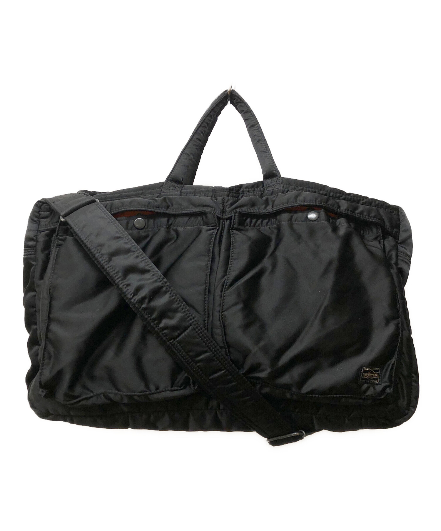 未使用☆ポーター タンカー 2WAY ボストンバッグ ショルダーバッグ ブラック 中古・古着通販】PORTER (ポーター) タンカー2WAYボストンバッグ