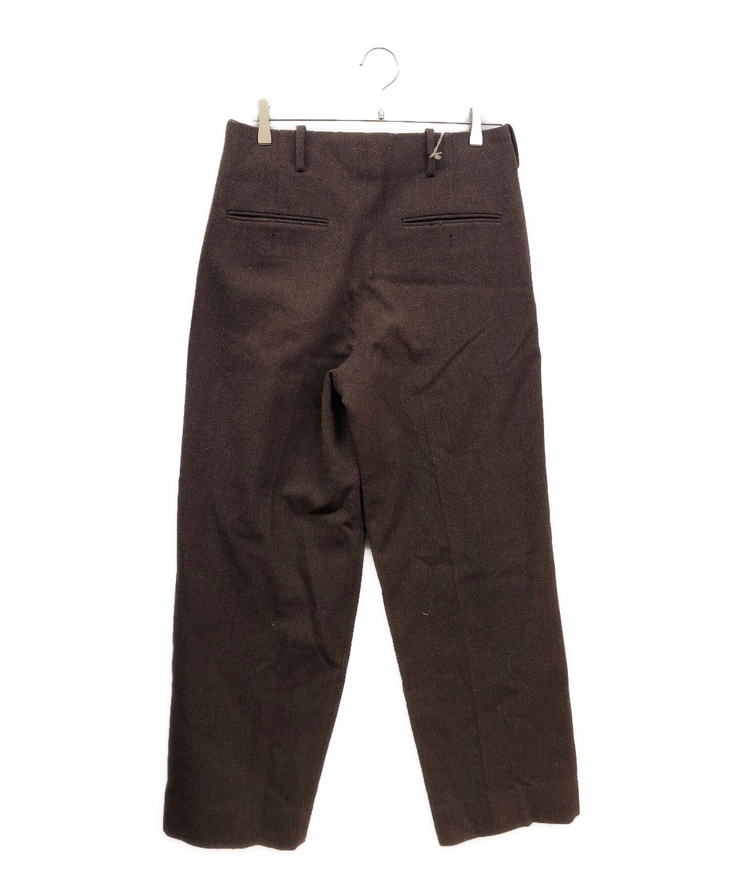 中古・古着通販】Gorsch (ゴーシュ) HERRINGBONE TWO TUCK TROUSERS
