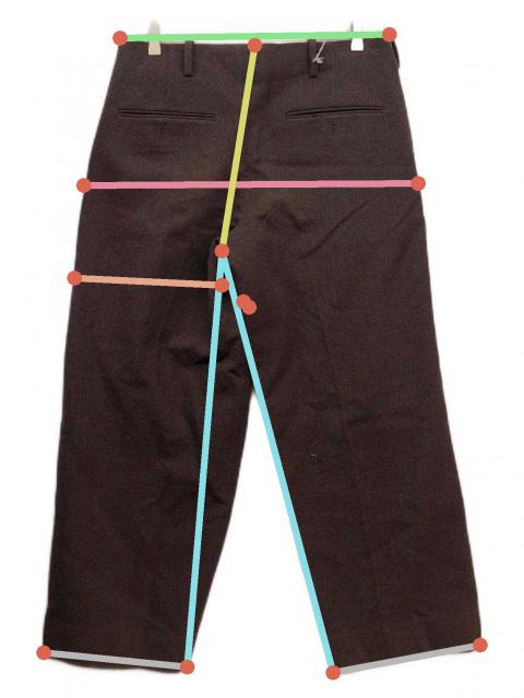 中古・古着通販】Gorsch (ゴーシュ) HERRINGBONE TWO TUCK TROUSERS