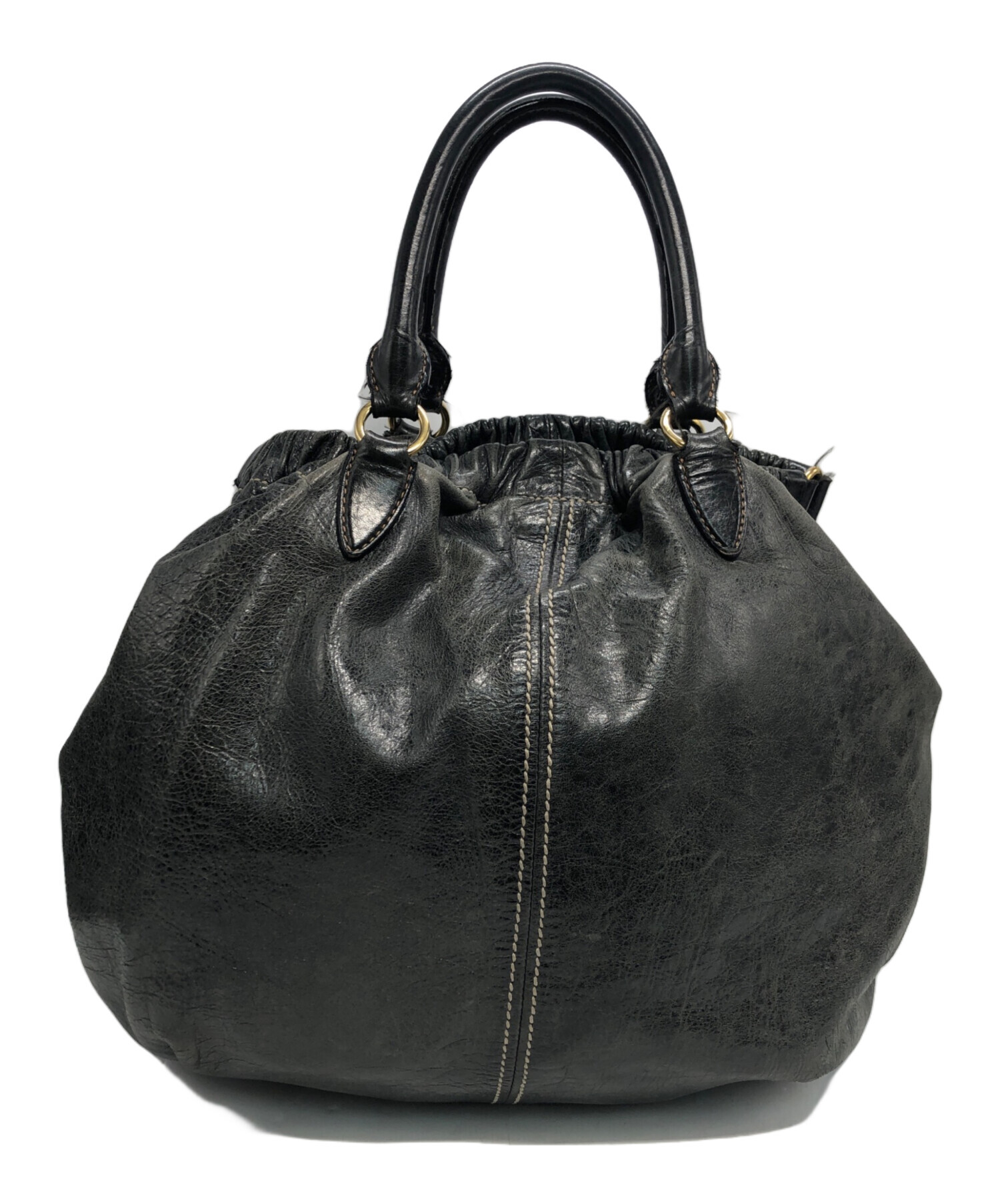 中古・古着通販】MIU MIU (ミュウミュウ) シャーリングレザートート 