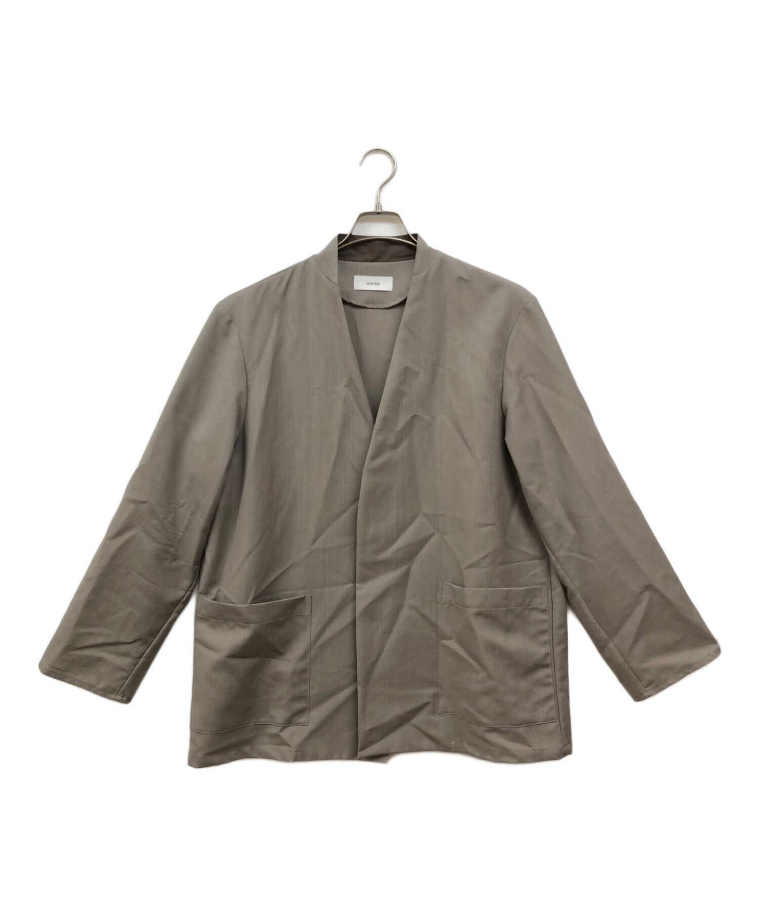 marka モヘア トロピカル LAPELLESS SHIRT JACKET 中古・古着通販】MARKA (マーカ) LAPELLESS SHIRT JACKET WOOL MOHAIR