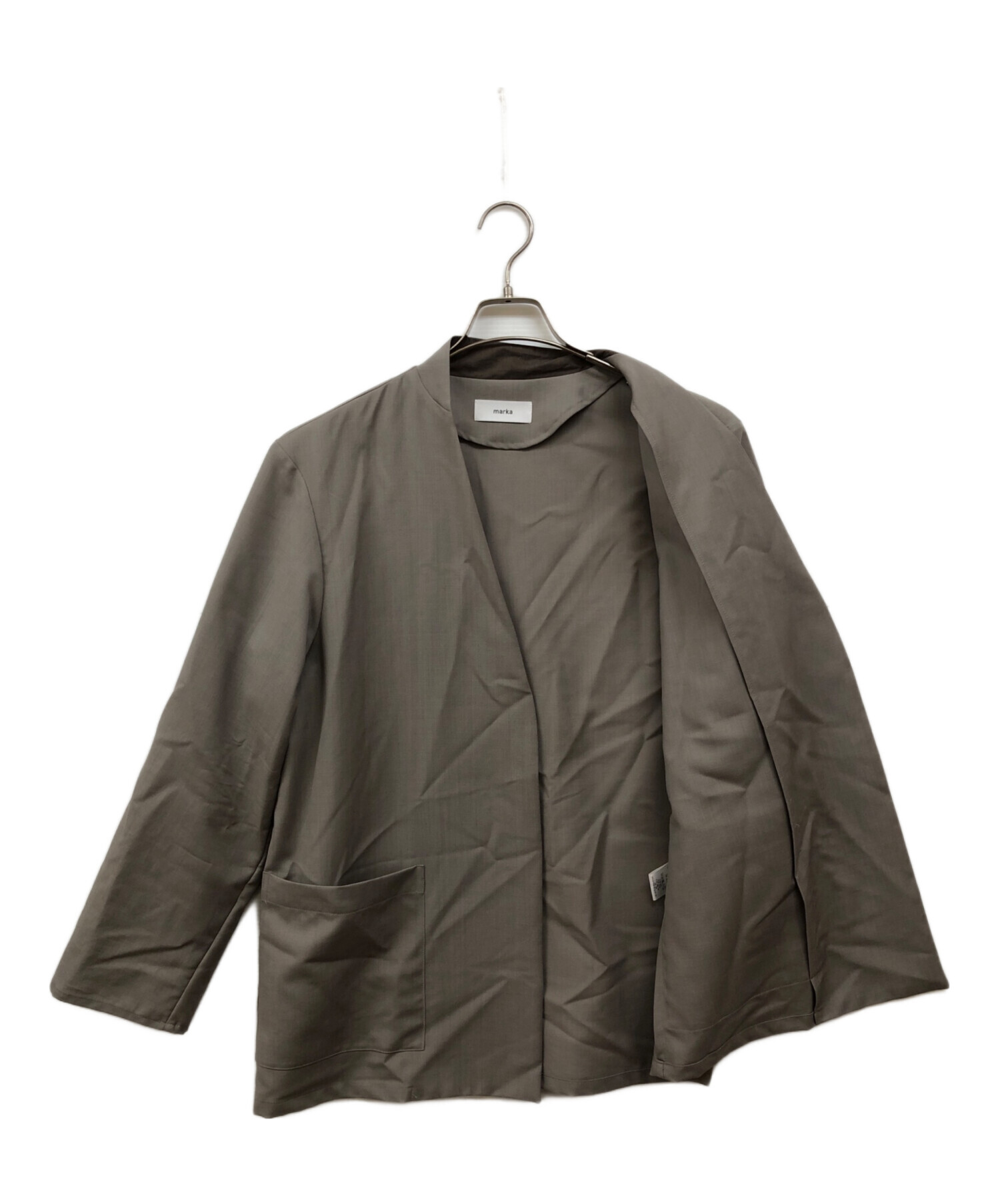 中古・古着通販】MARKA (マーカ) LAPELLESS SHIRT JACKET WOOL MOHAIR