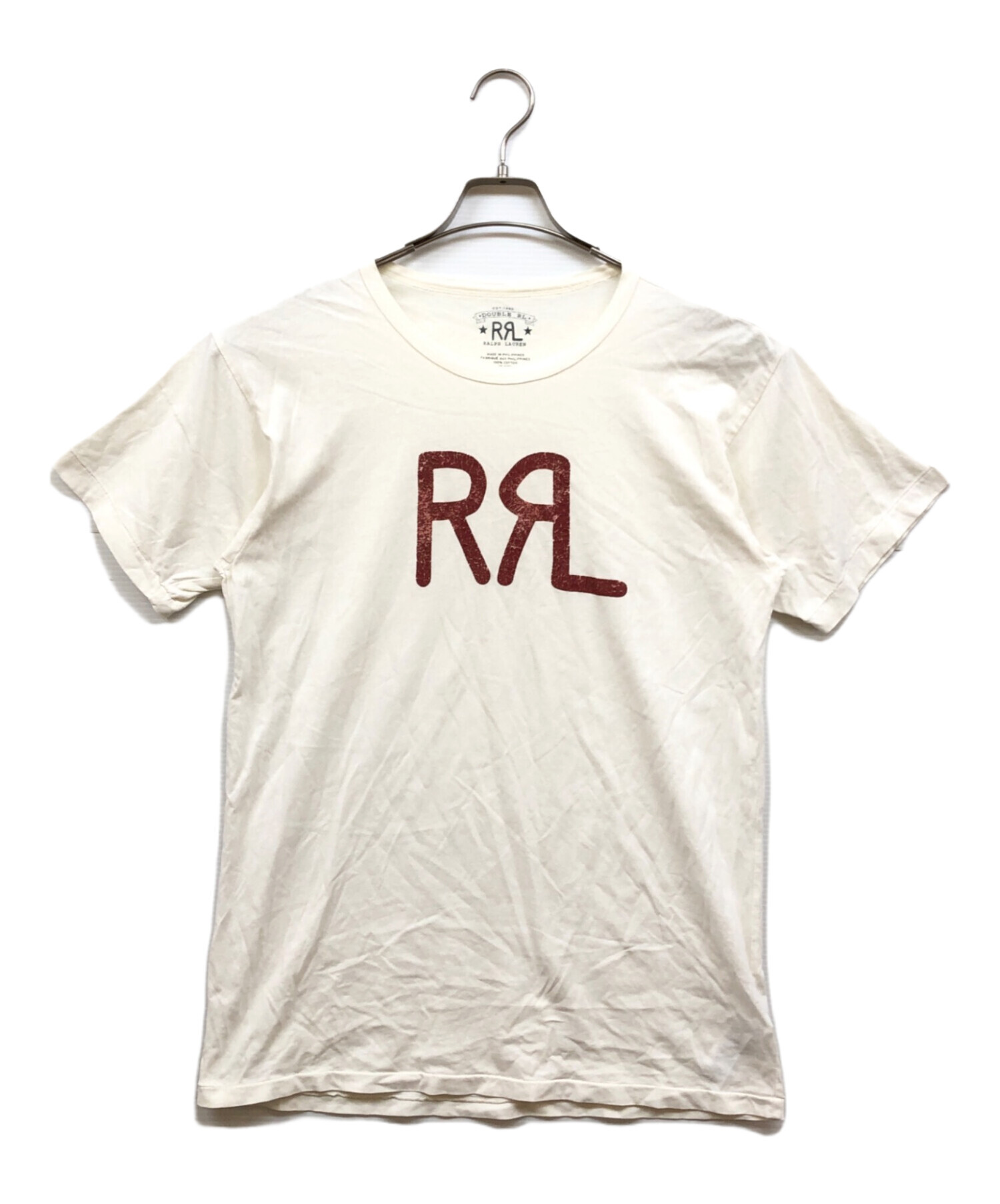 Rito リト Tシャツ・カットソー M 白 【古着】【中古】【送料無料】 中古・古着通販】RRL (ダブルアールエル) ロゴカットソー ホワイト