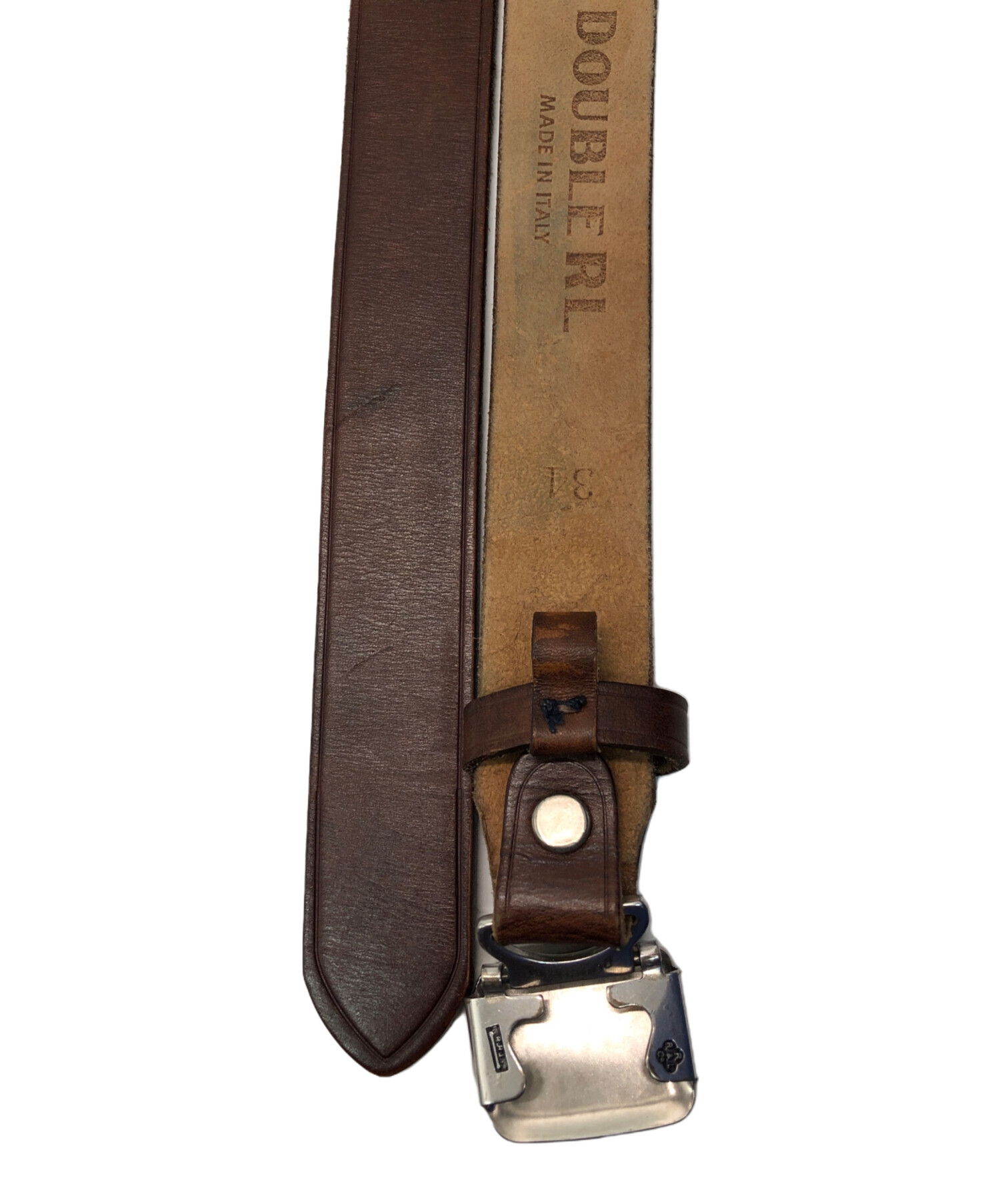 中古・古着通販】RRL (ダブルアールエル) レザーガチャベルト ブラウン