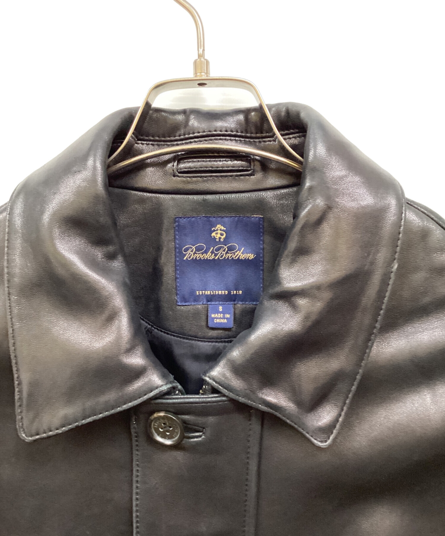 Brooks Brothers 　レザーコート Brooks Brothers レザー カーコート ライダース 野村訓市