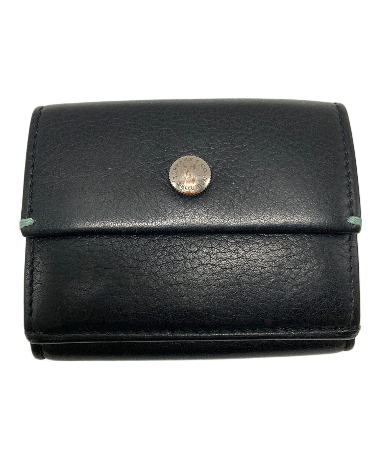 Tiffany 三つ折りウォレット　ブラック×ティファニーブルー　未使用 中古・古着通販】Tiffany & Co. (ティファニー) コンパクトウォレット