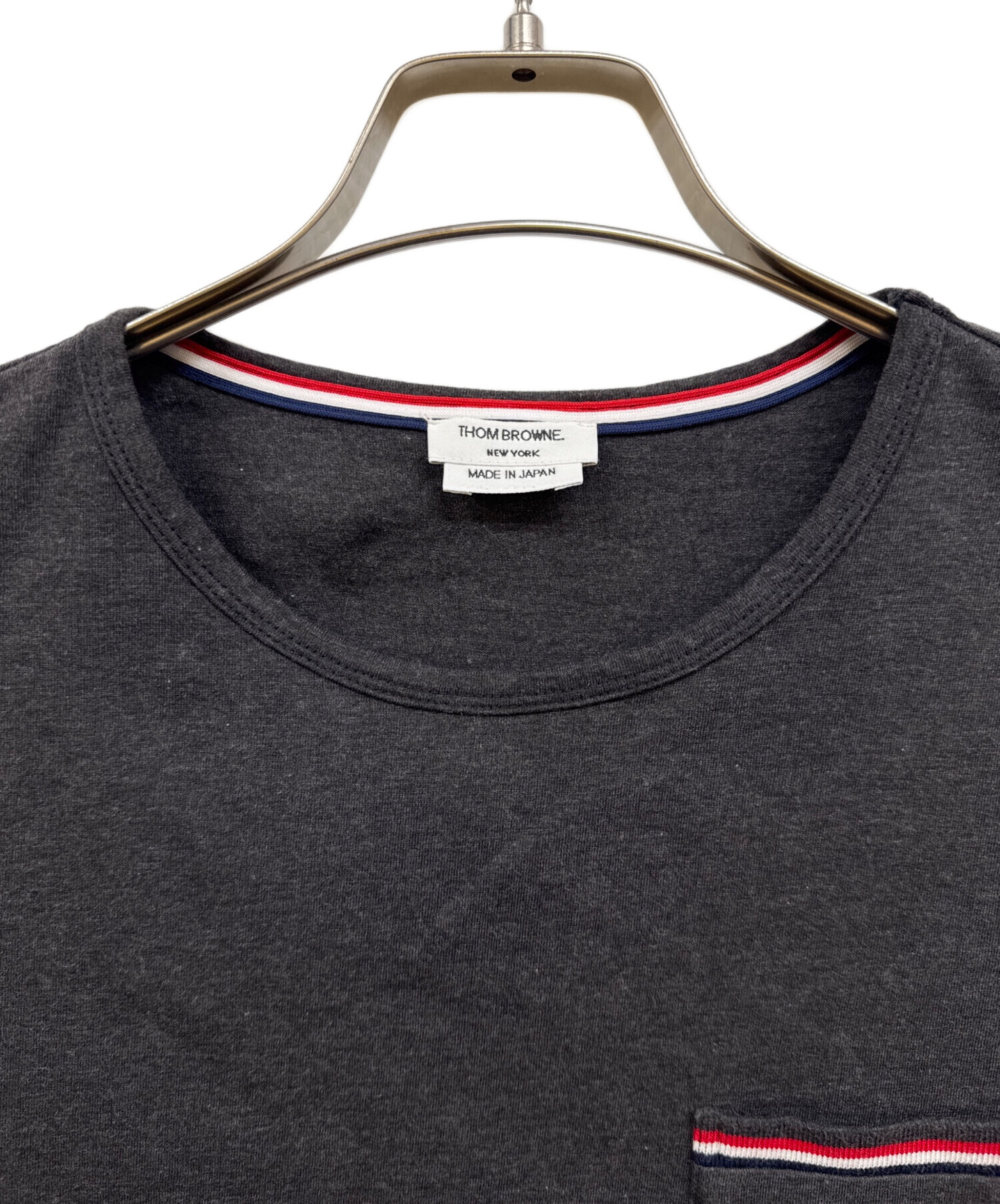 中古・古着通販】Thom Browne (トムブラウン) ポケットTシャツ グレー