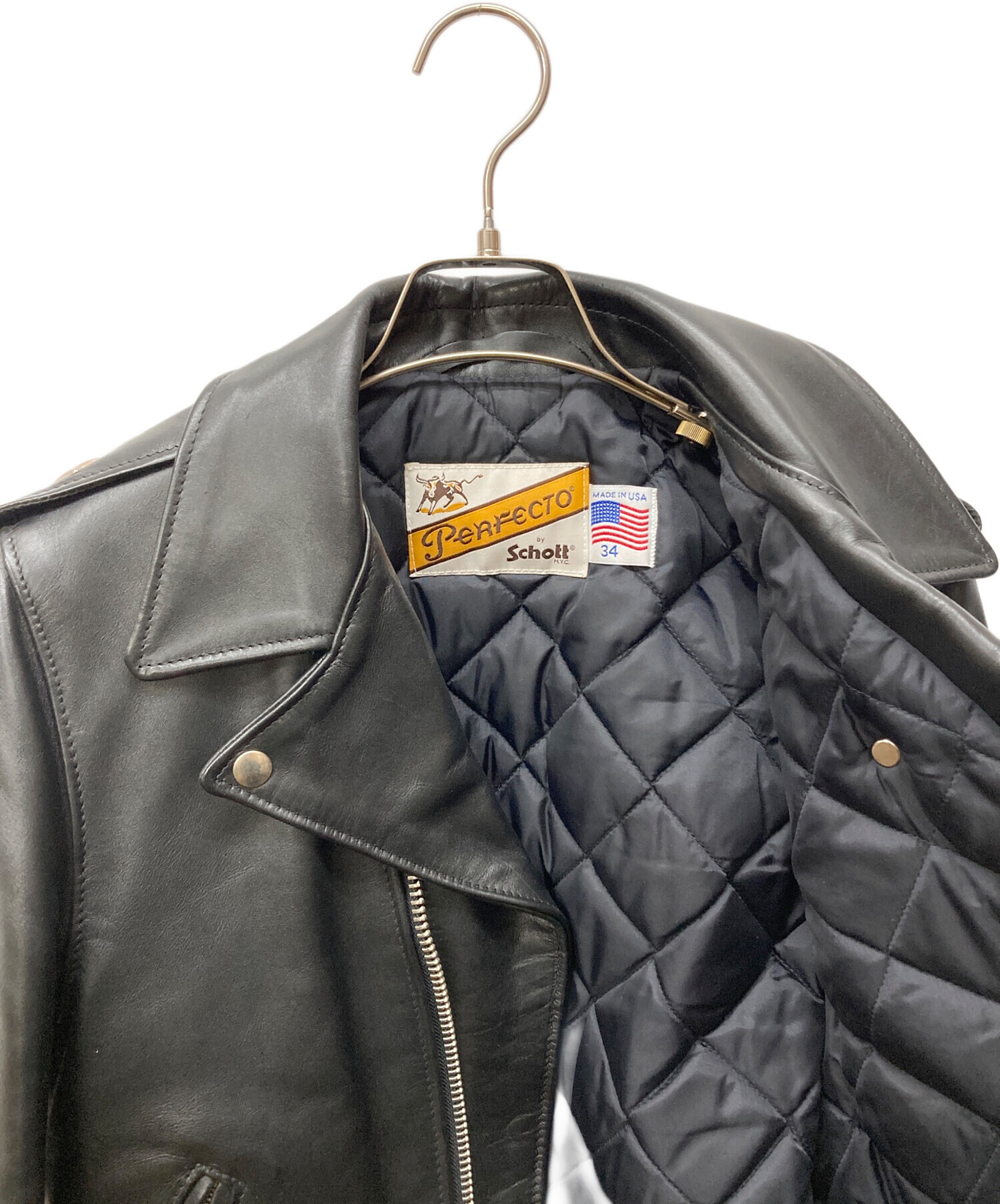 Schott 613 ダブルライダースジャケット　サイズ34 中古・古着通販】Schott (ショット) 613 ワンスターダブルライダース