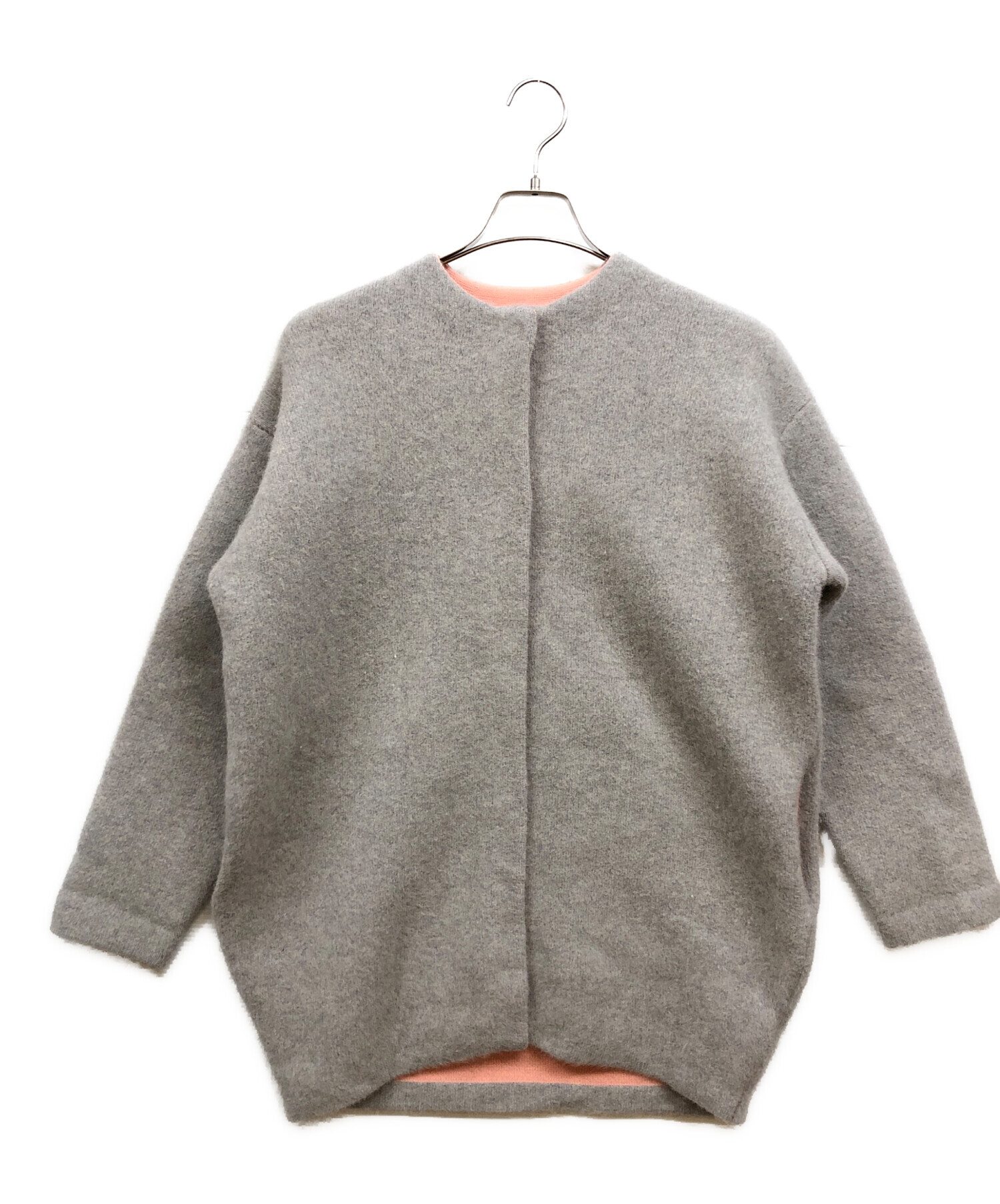 エレンディーク ラクーンカーディガン elendeek グレー　01 中古・古着通販】ELENDEEK (エレンディーク) CNラクーンミックスダブル