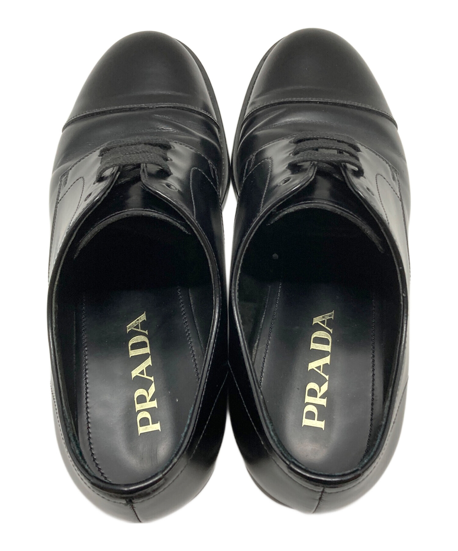 革靴　PRADA.  ストレートチップ メンズ  レディース 中古・古着通販】PRADA (プラダ) カーフレザー ストレートチップ