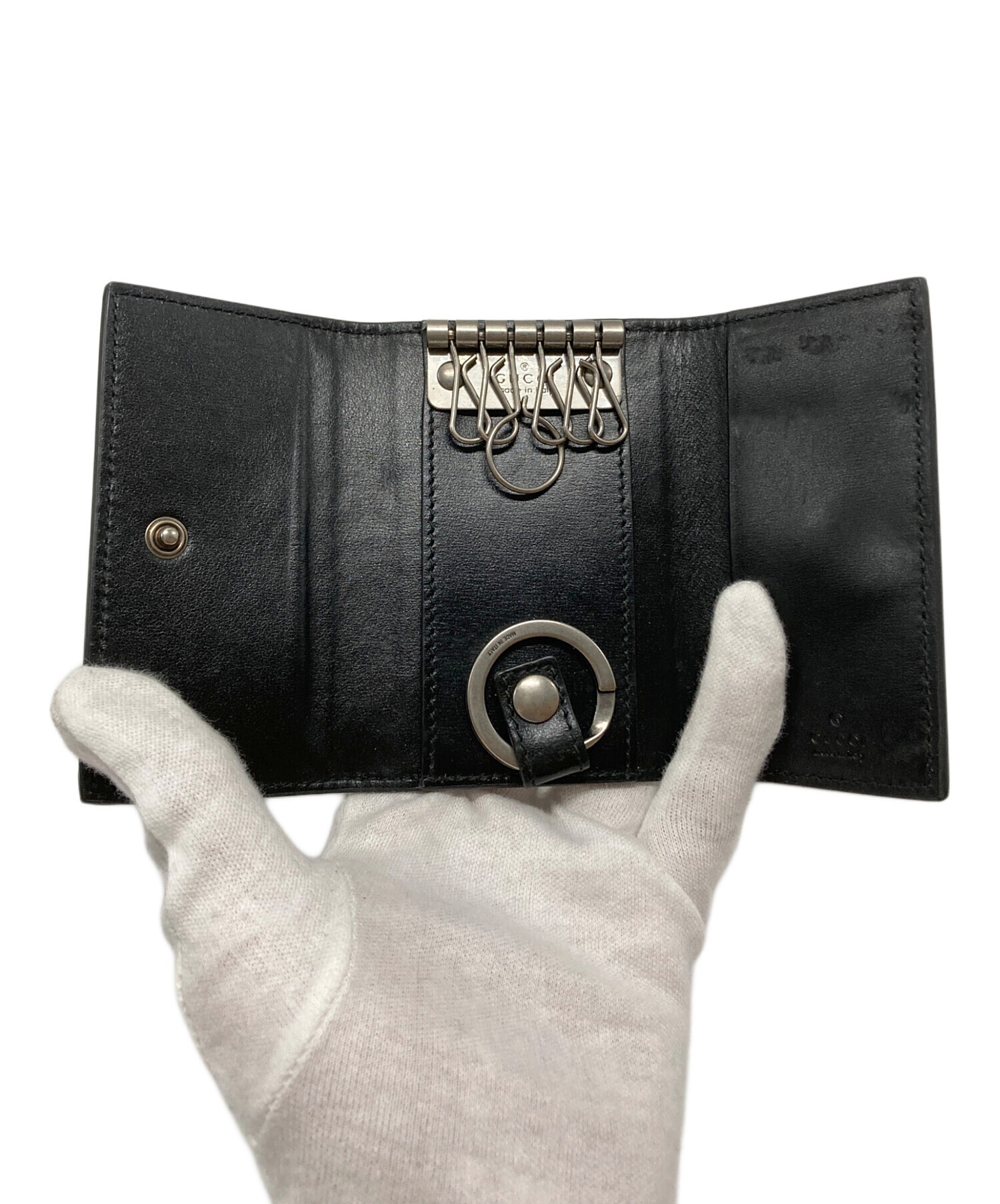 中古・古着通販】GUCCI (グッチ) GGマーモント6連キーケース ブラック