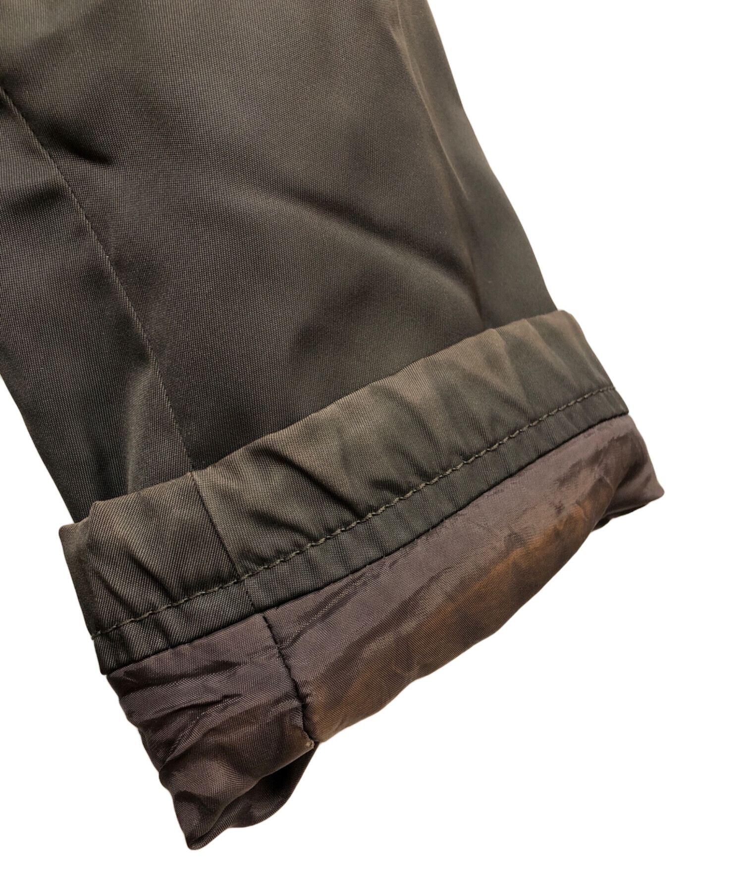 中古・古着通販】PRADA (プラダ) ナイロンPコート カーキ サイズ:M