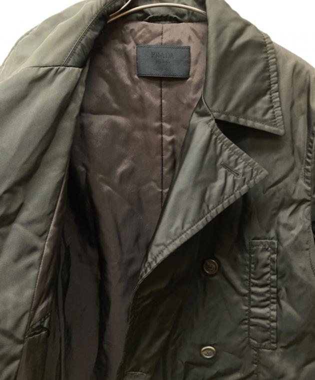 ９０年代　アーカイブ　プラダ　ナイロン中綿コート　カーキ　サイズM 90年代 アーカイブ プラダ ナイロン中綿コート カーキ サイズM