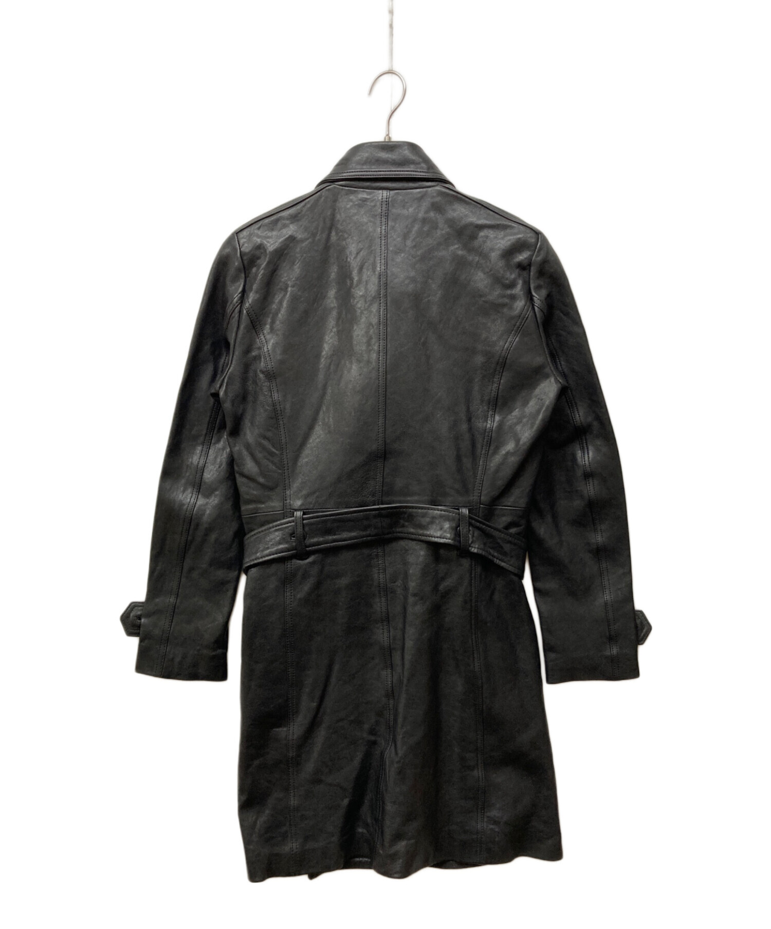 中古・古着通販】NO ID. (ノーアイディー) ラムレザーWブレストコート