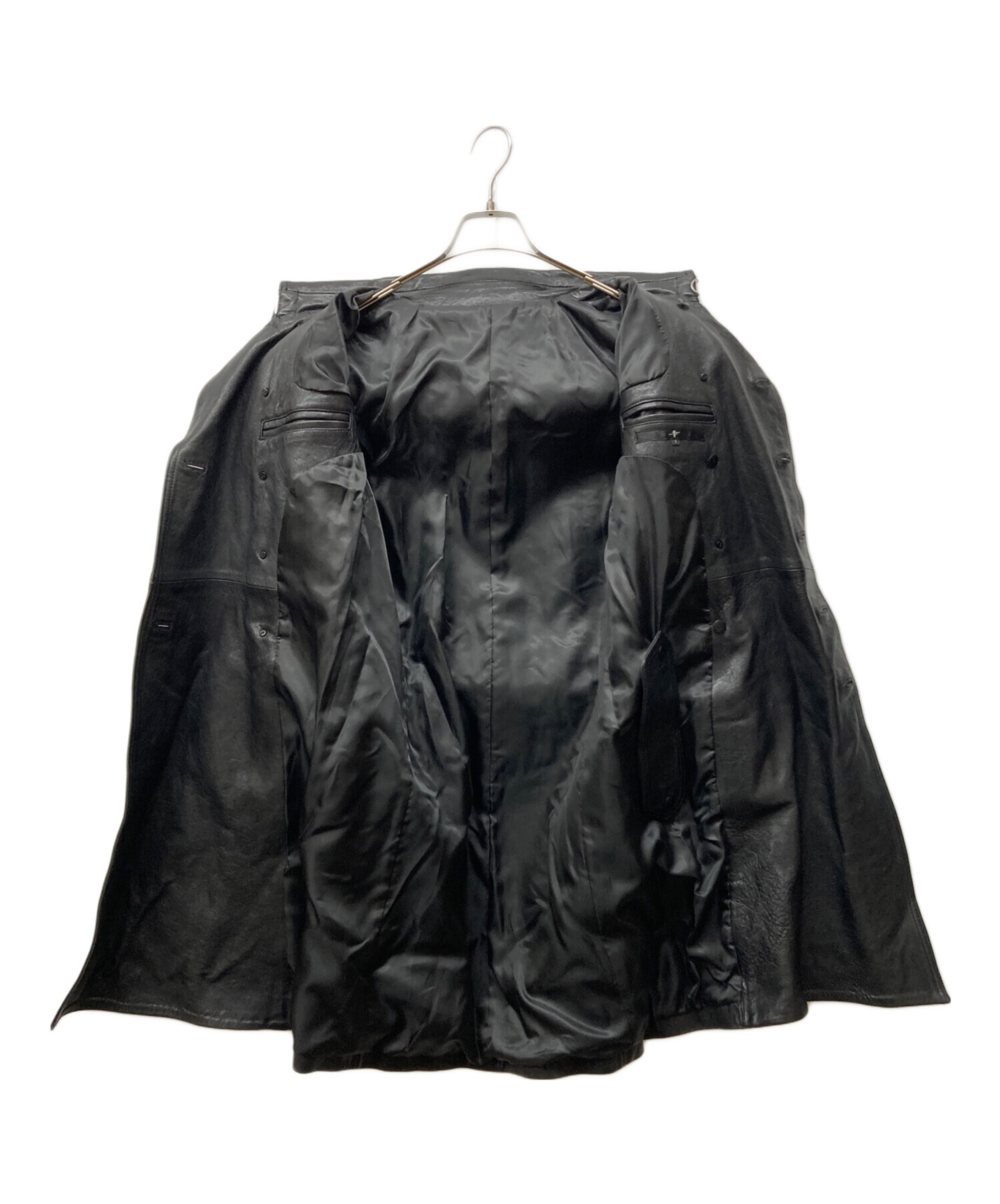 中古・古着通販】NO ID. (ノーアイディー) ラムレザーWブレストコート