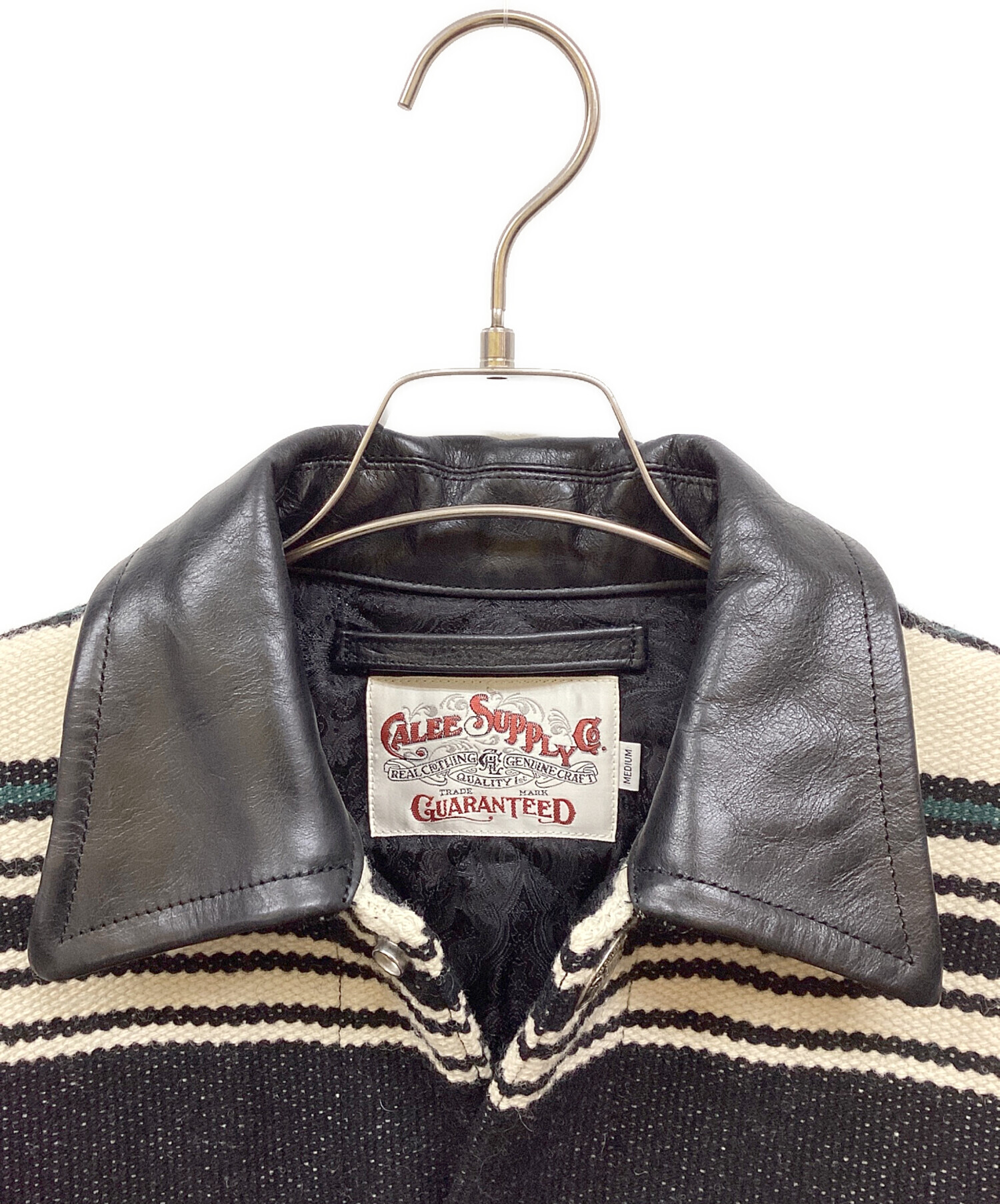 中古・古着通販】CALEE (キャリー) メルトン カウレザー ボーダー