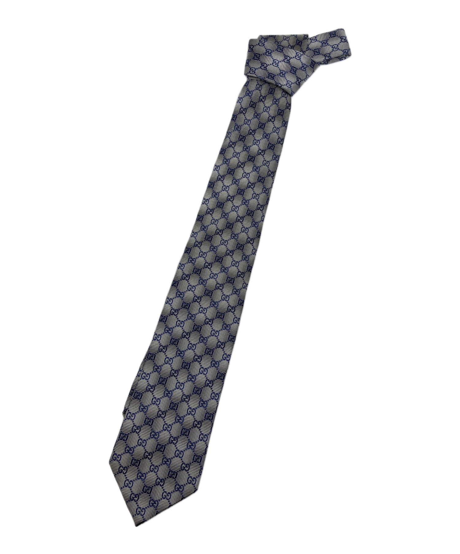 中古・古着通販】GUCCI (グッチ) ネクタイ グレー×ネイビー サイズ