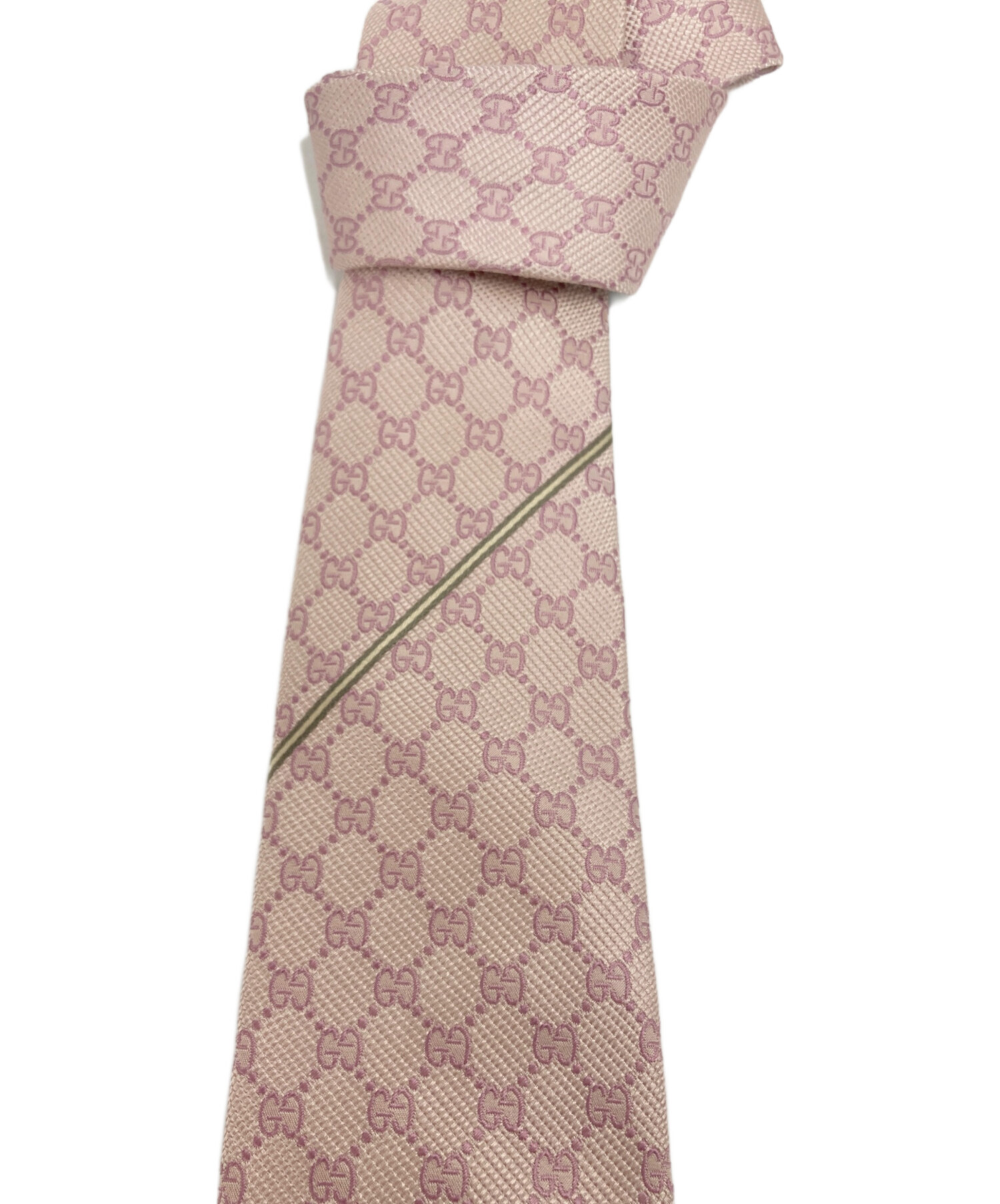 中古・古着通販】GUCCI (グッチ) ネクタイ ピンク サイズ:148×8cm