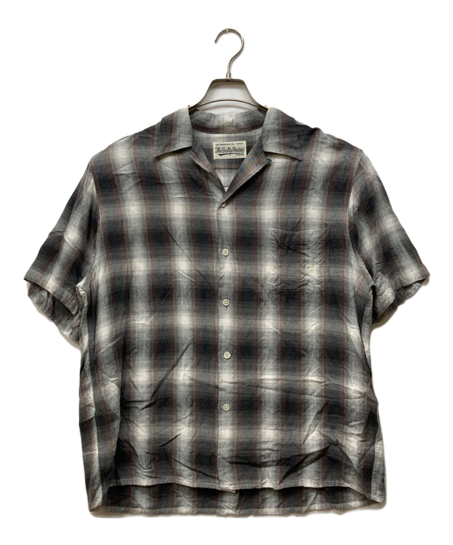【古着屋ebizou/価格交渉受付中 様】専用SS TEEMARIA/BLACK 中古・古着通販】WACKO MARIA (ワコマリア) OMBRE CHECK OPEN COLLAR