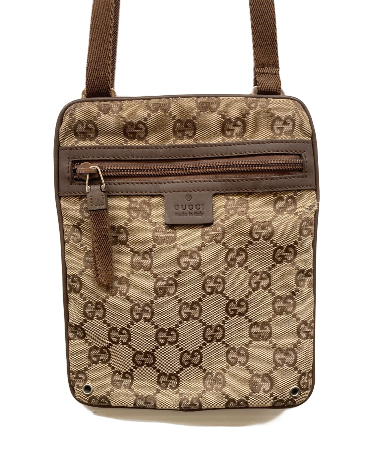 GUCCI ショルダーバッグ ベージュ/ブラウン 中古・古着通販】GUCCI (グッチ) ポシェットショルダーバッグ ベージュ