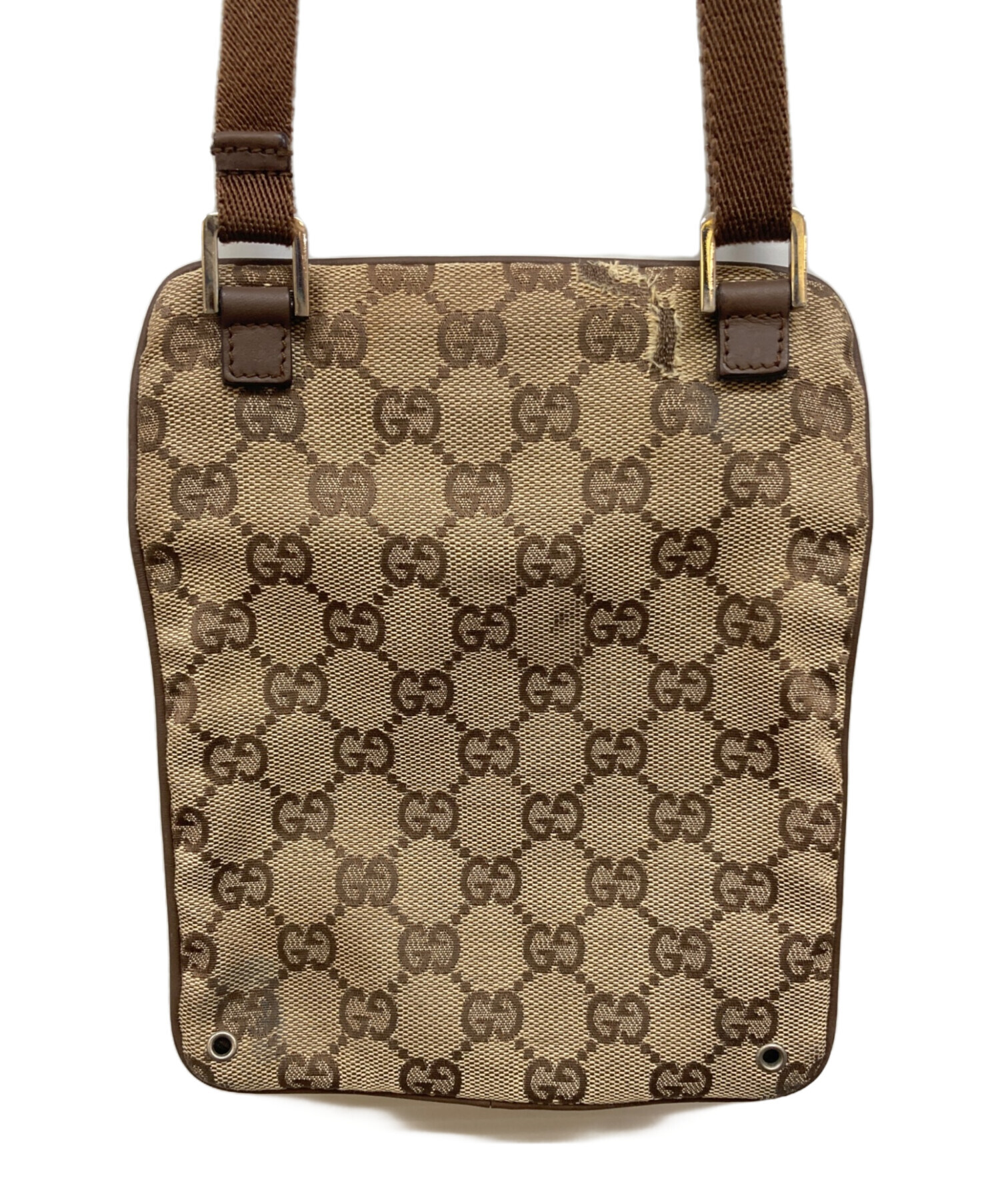 GUCCI ショルダーバッグ ベージュ/ブラウン 中古・古着通販】GUCCI (グッチ) ポシェットショルダーバッグ ベージュ