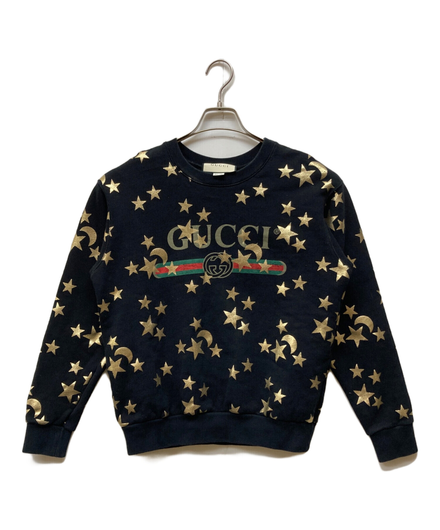 中古・古着通販】GUCCI (グッチ) ロゴプリントスウェット ブラック