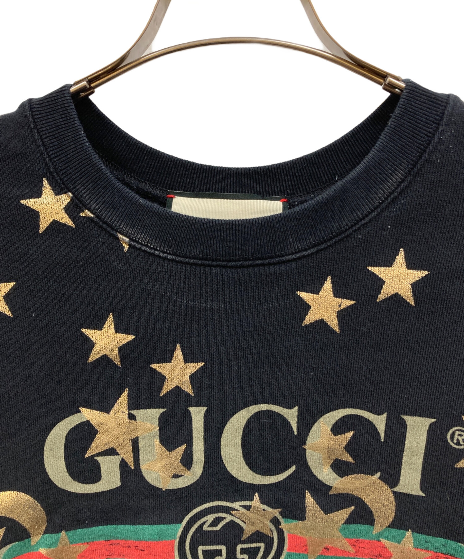 中古・古着通販】GUCCI (グッチ) ロゴプリントスウェット ブラック