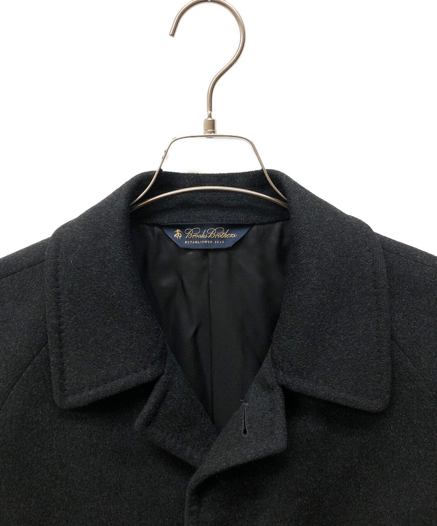 新品同様✨　ブルックスブラザーズ　ステンカラーコート　カシミヤ　ブラック　XXL 中古・古着通販】BROOKS BROTHERS (ブルックスブラザーズ) カシミヤ混