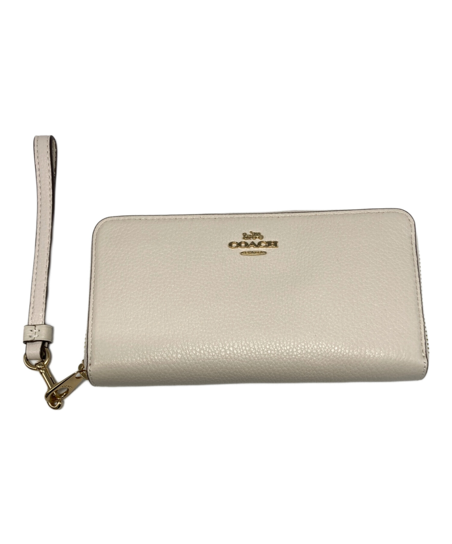 中古・古着通販】COACH (コーチ) ラウンドジップウォレット ホワイト 