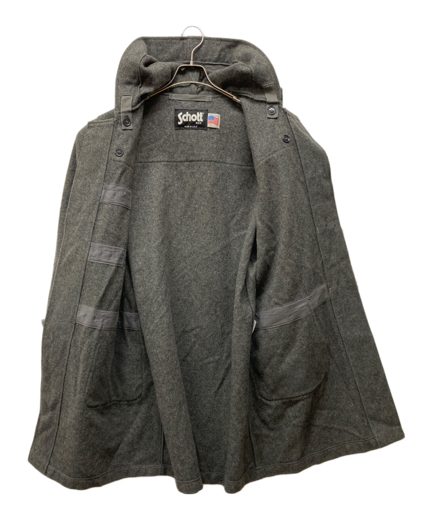 中古・古着通販】Schott (ショット) ロングダッフルコート グレー