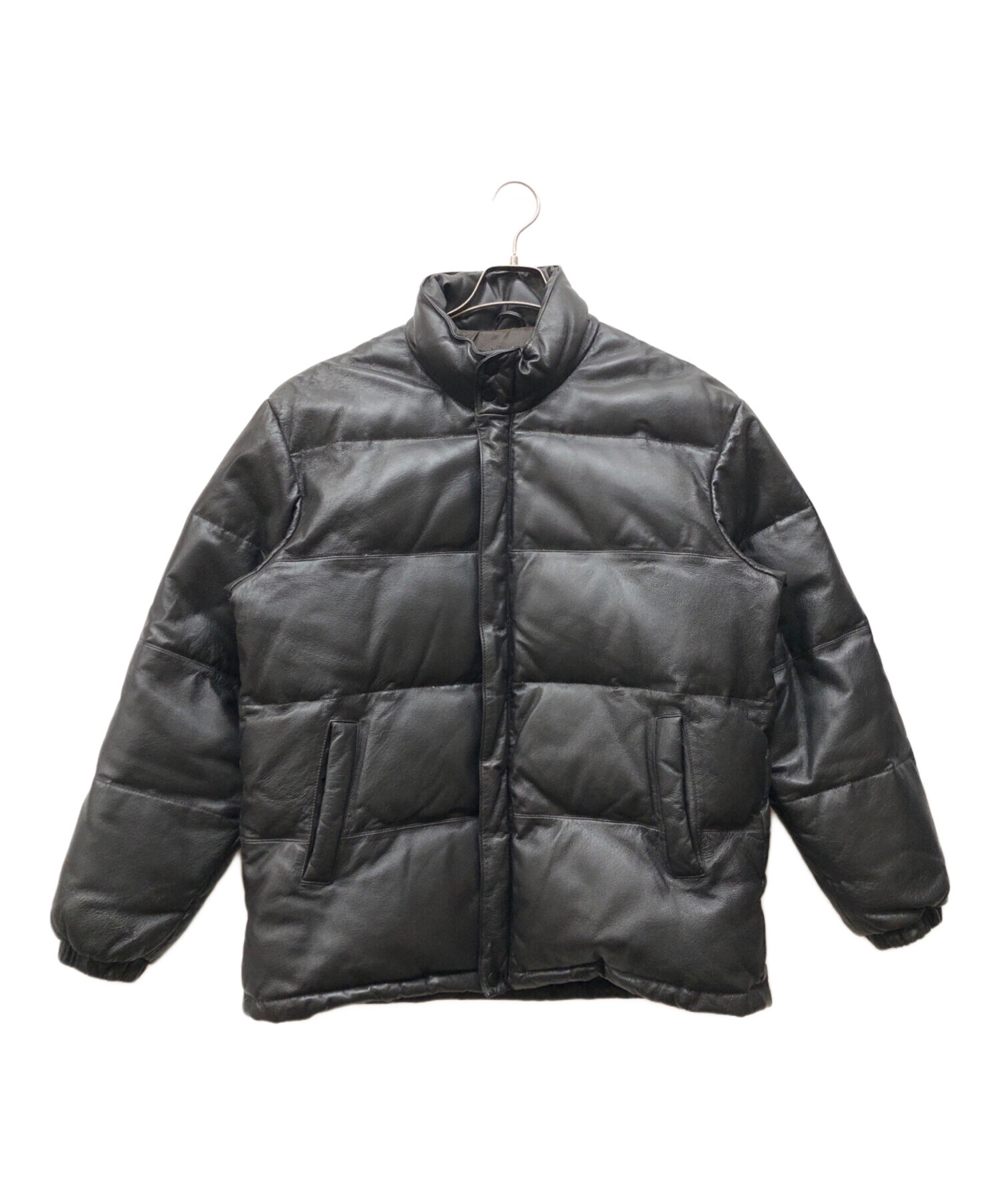 Cencini レザー ダウン ジャケット ヴィンテージ ブラック M【美品】 Cencini レザー ダウン ジャケット ヴィンテージ ブラック M【美品