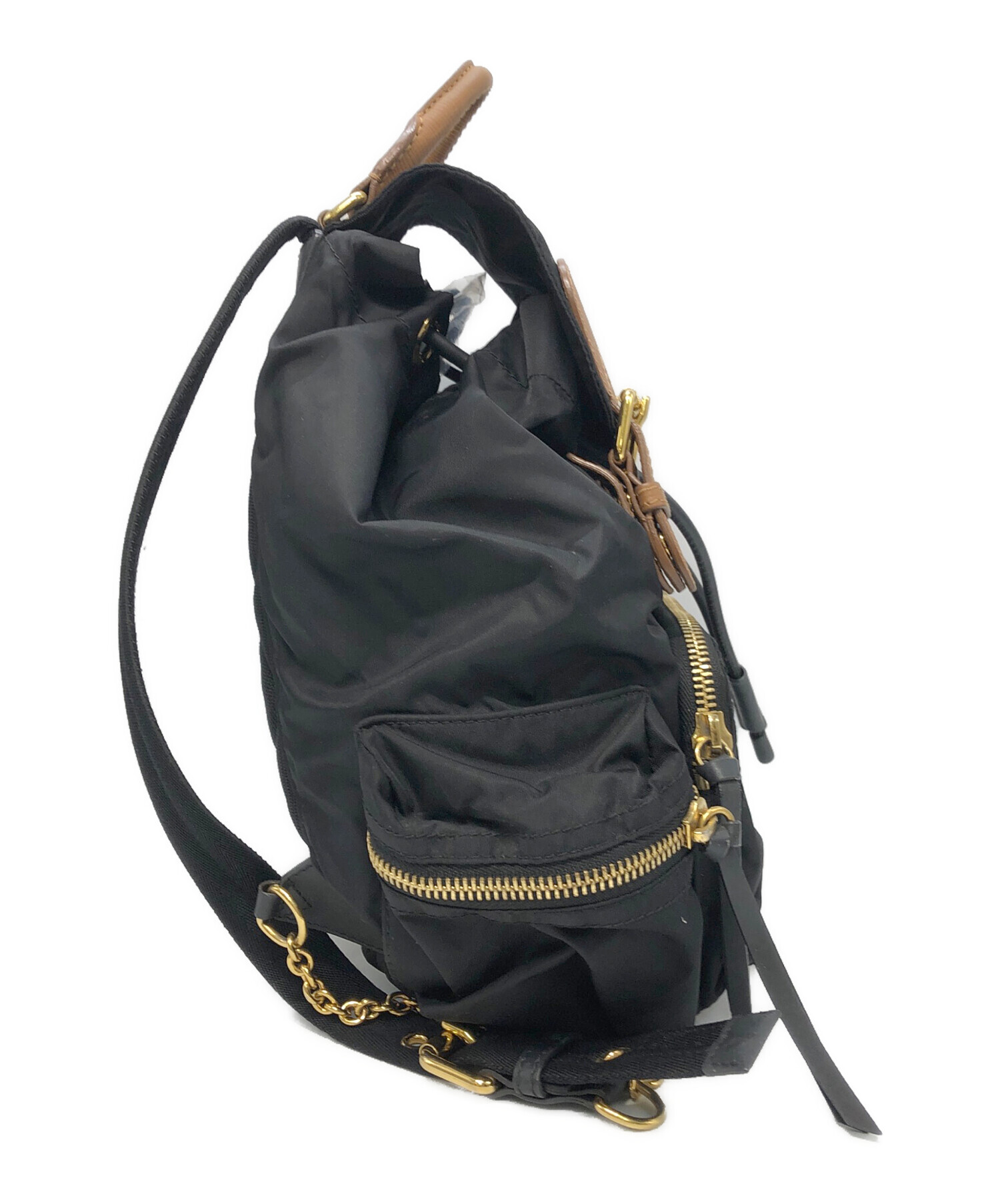 中古・古着通販】BURBERRY (バーバリー) チェーンリュック ブラック