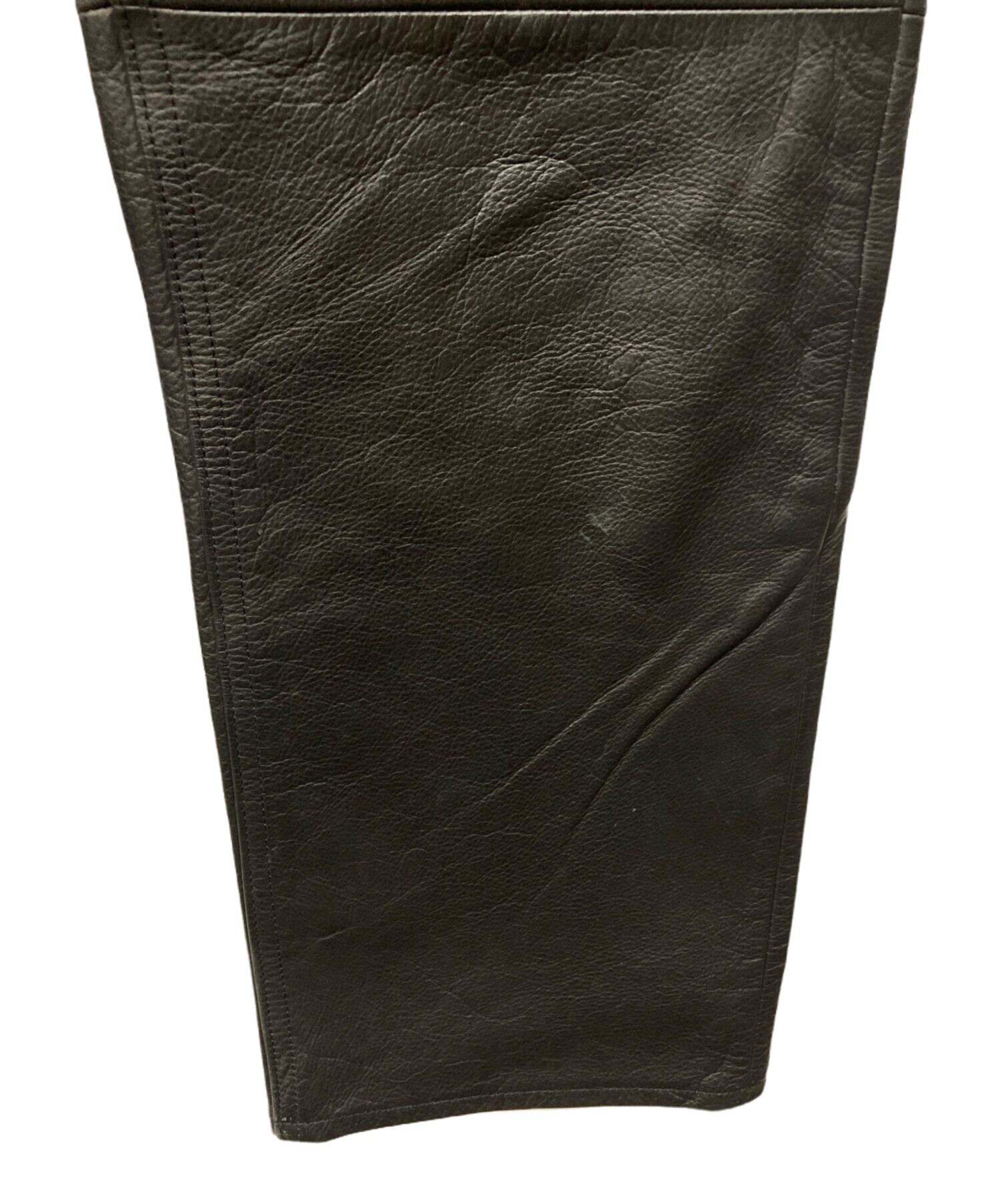 中古・古着通販】GAP (ギャップ) オールドレザーパンツ ブラック