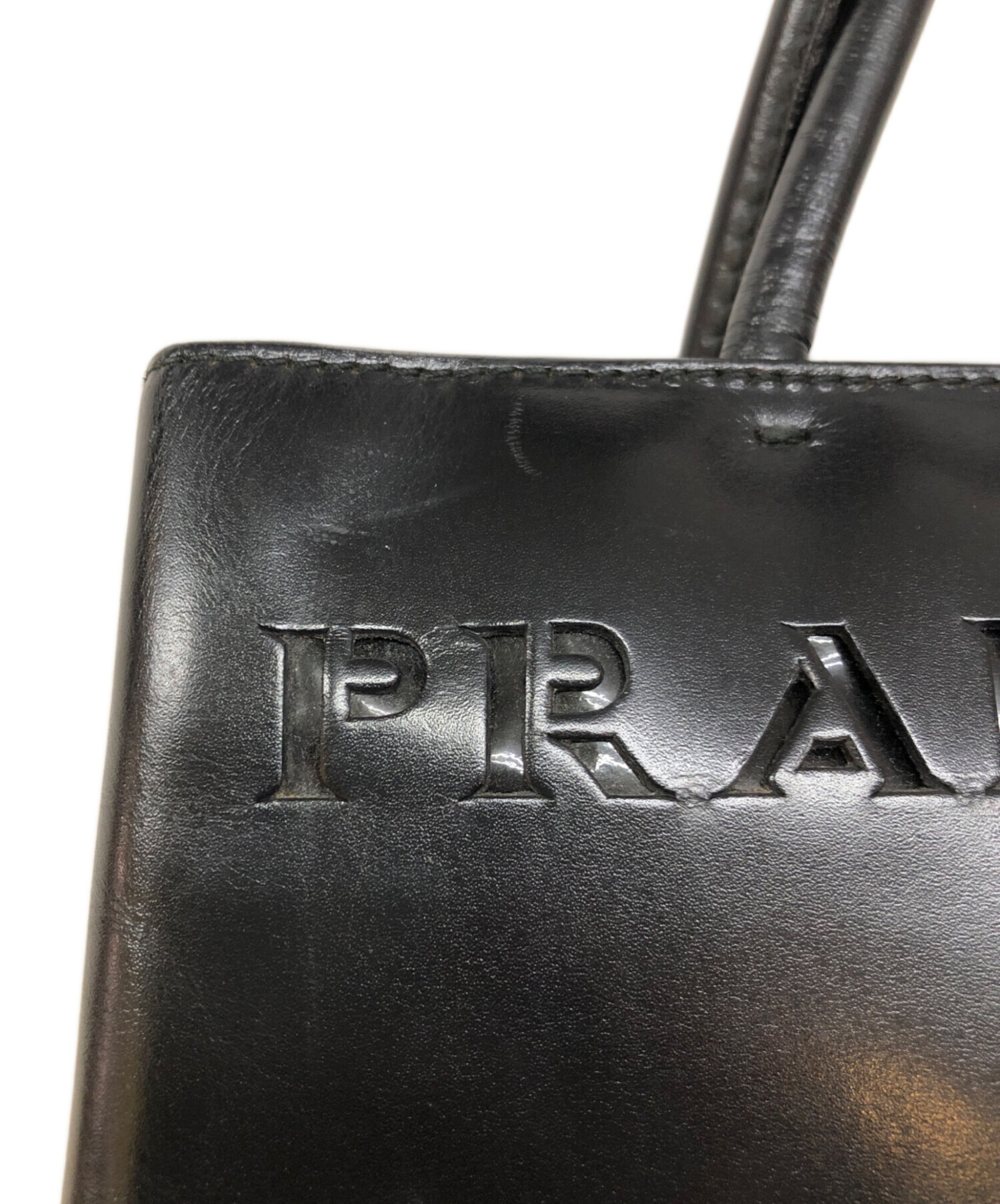 中古・古着通販】PRADA (プラダ) レザートートバッグ ブラック