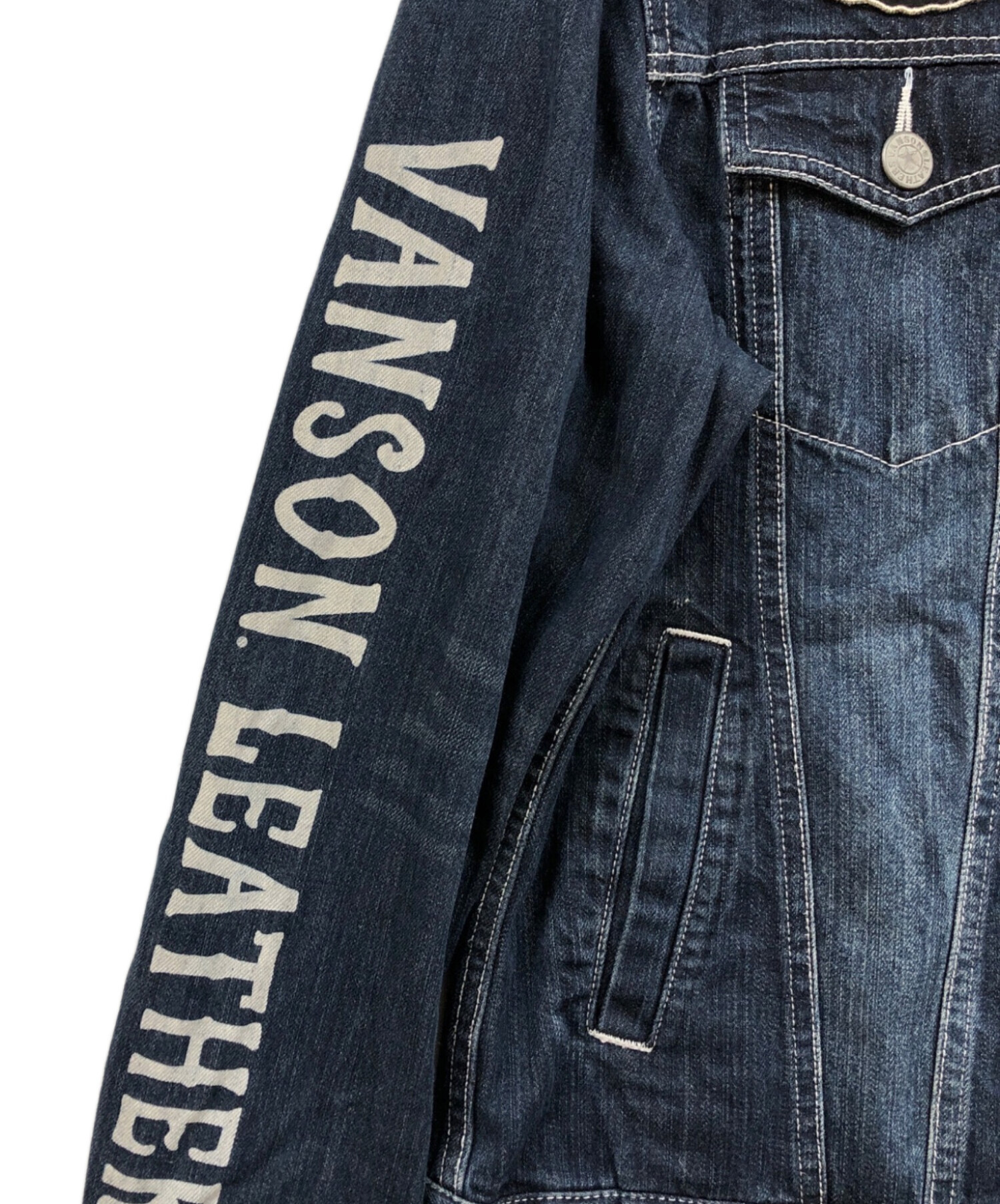 中古・古着通販】VANSON (バンソン) デニムワッペンつなぎ ブルー